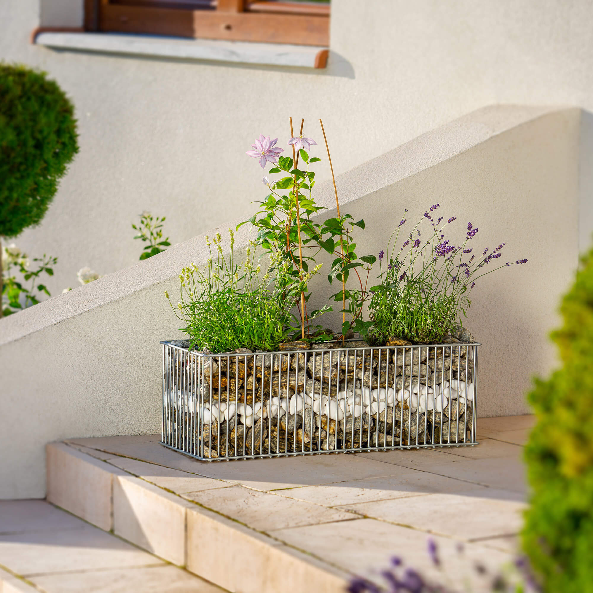 Donica stalowa gabionowa 25 x 72 cm