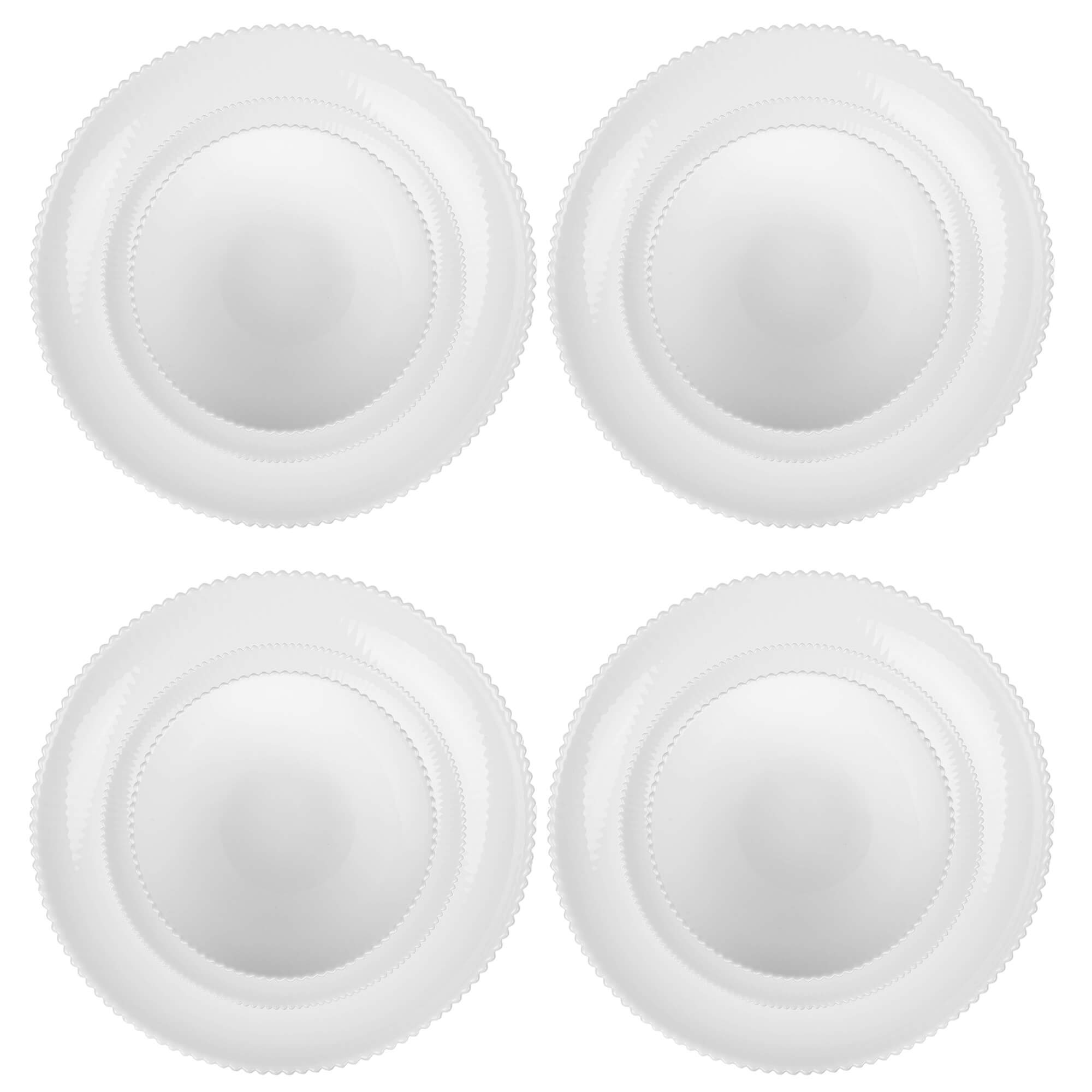 Zestaw obiadowy Regno biały 4 komplety