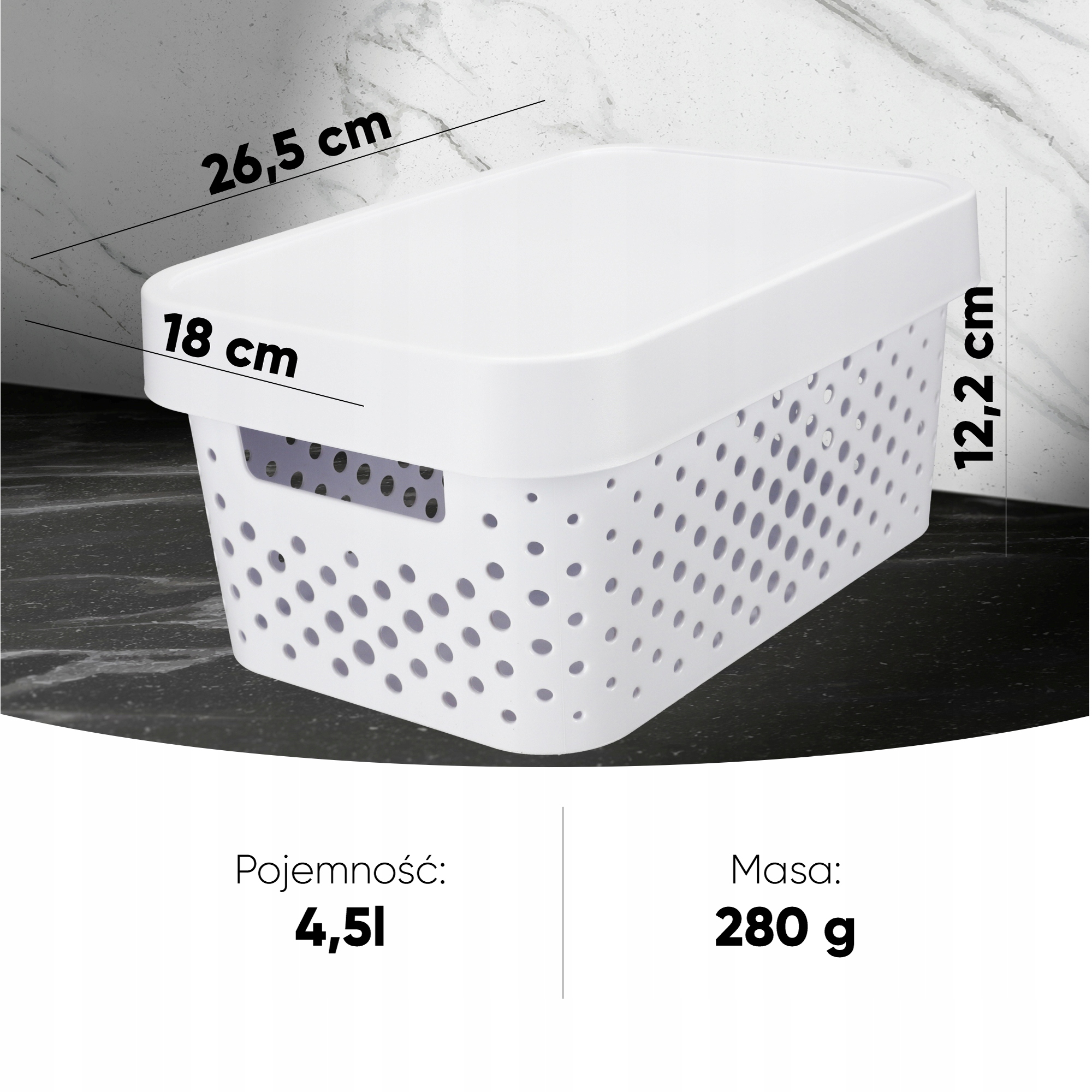 Pojemniki do przechowywania Curver Infinity 4.5+11+17L białe z pokrywką