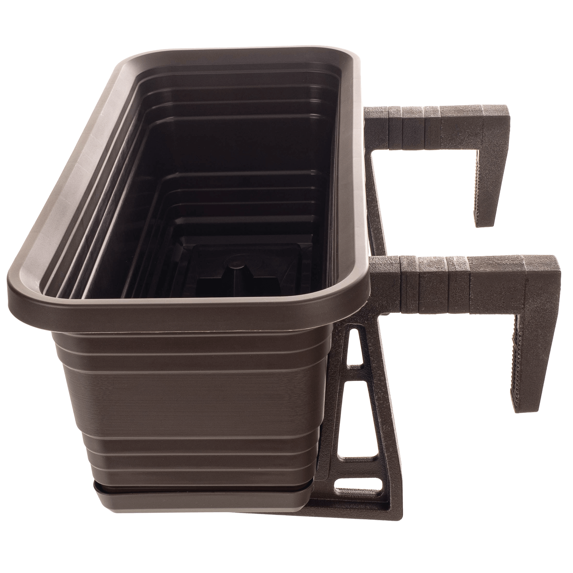 Skrzynka balkonowa z podstawką i uchwytami Paulin 40cm mokka