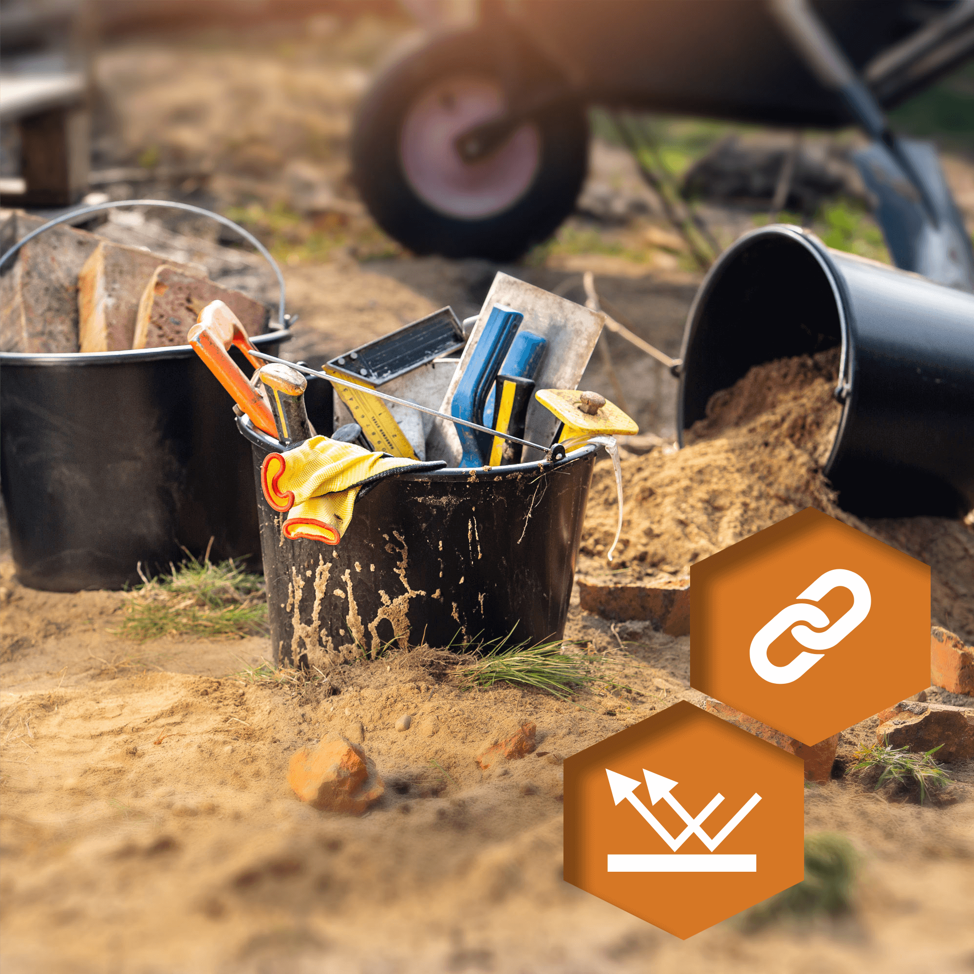 Wiadro budowlane Bado 16L, czarne 12 szt.