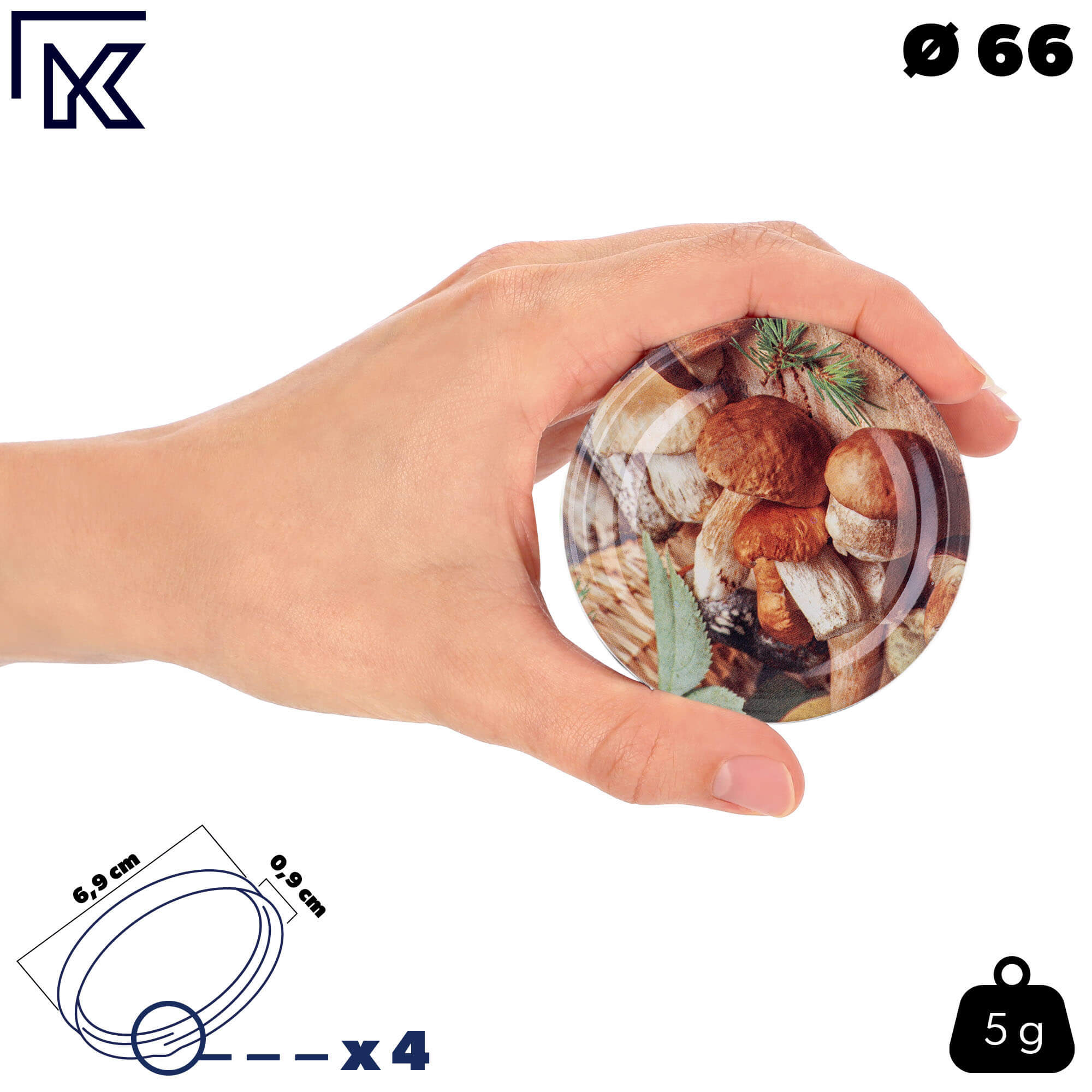 Słoiki na przetwory Lerma 200ml 100szt 66mm + wieczka "Mix grzybów"
