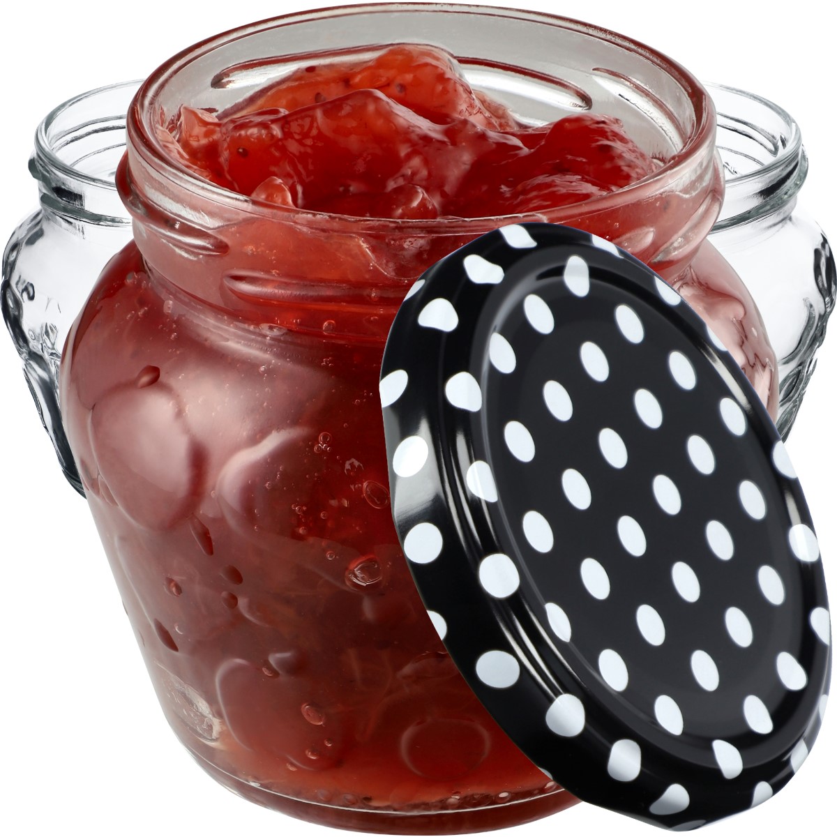 Słoiki Kemi 200ml 50szt 66mm + wieczka "Czarny Groszek"