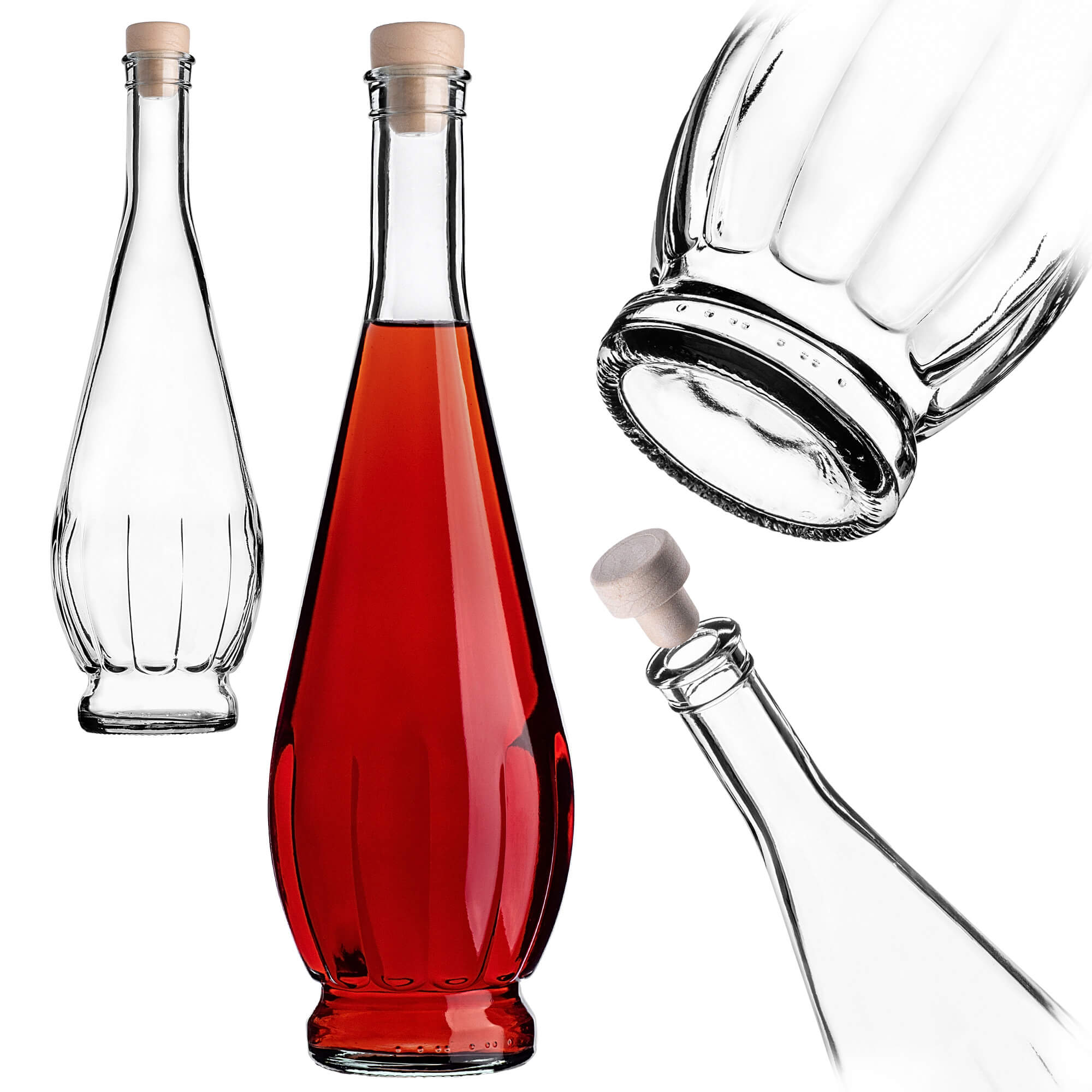 Szklana butelka na nalewkę Cona 750ml z korkiem syntetycznym 1 szt.