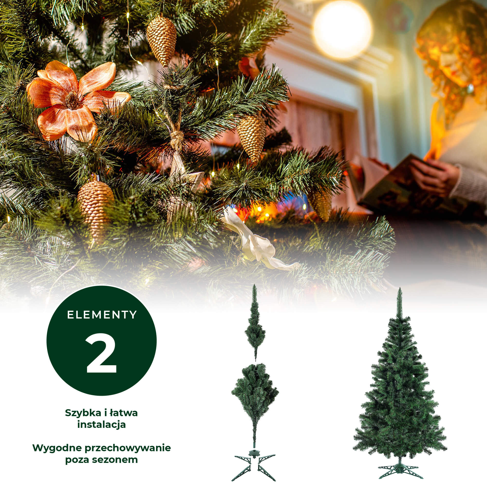 Choinka sztuczna Jodła 220 cm z podstawką