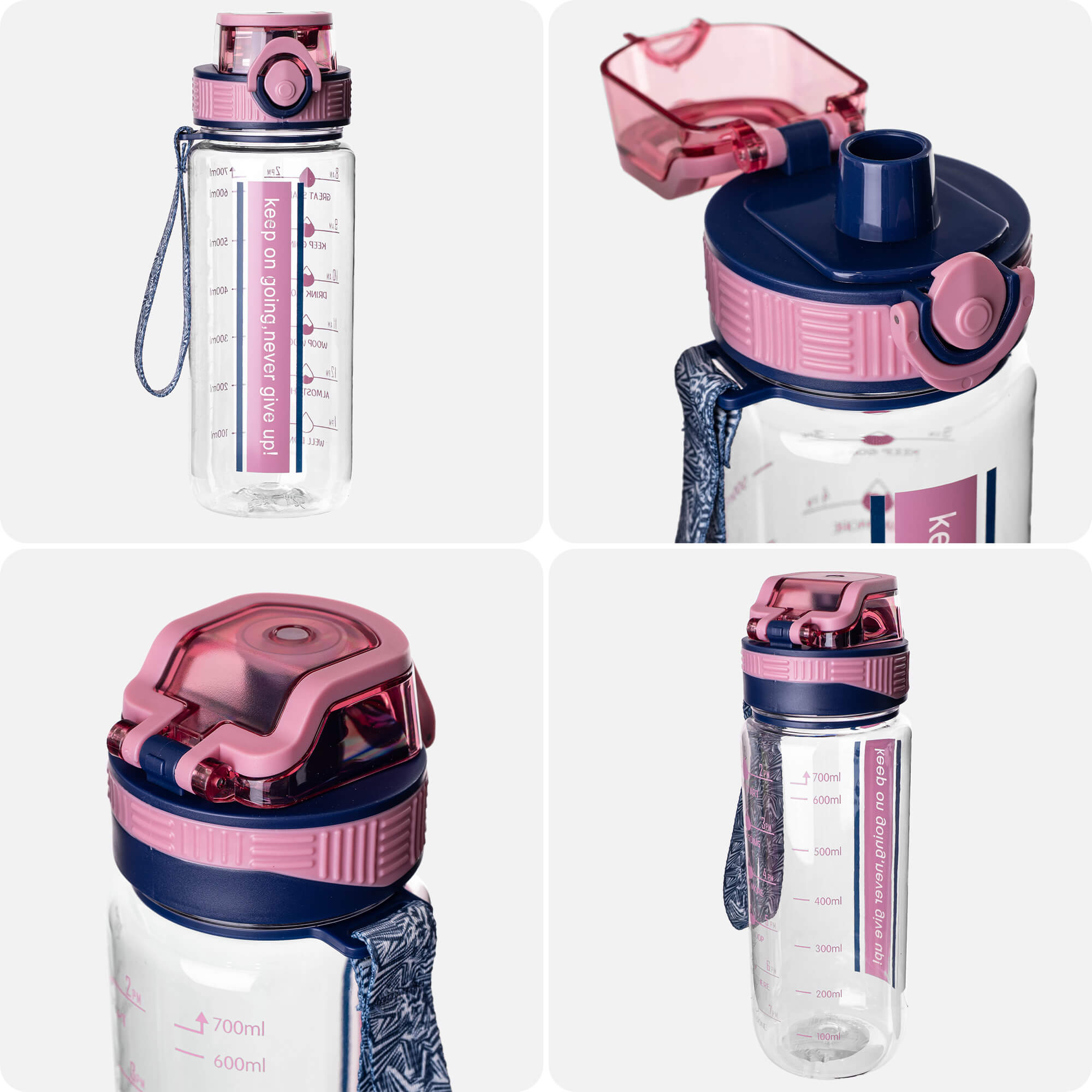 Butelka tritanowa na wodę Alpo 750ml bidon różowy