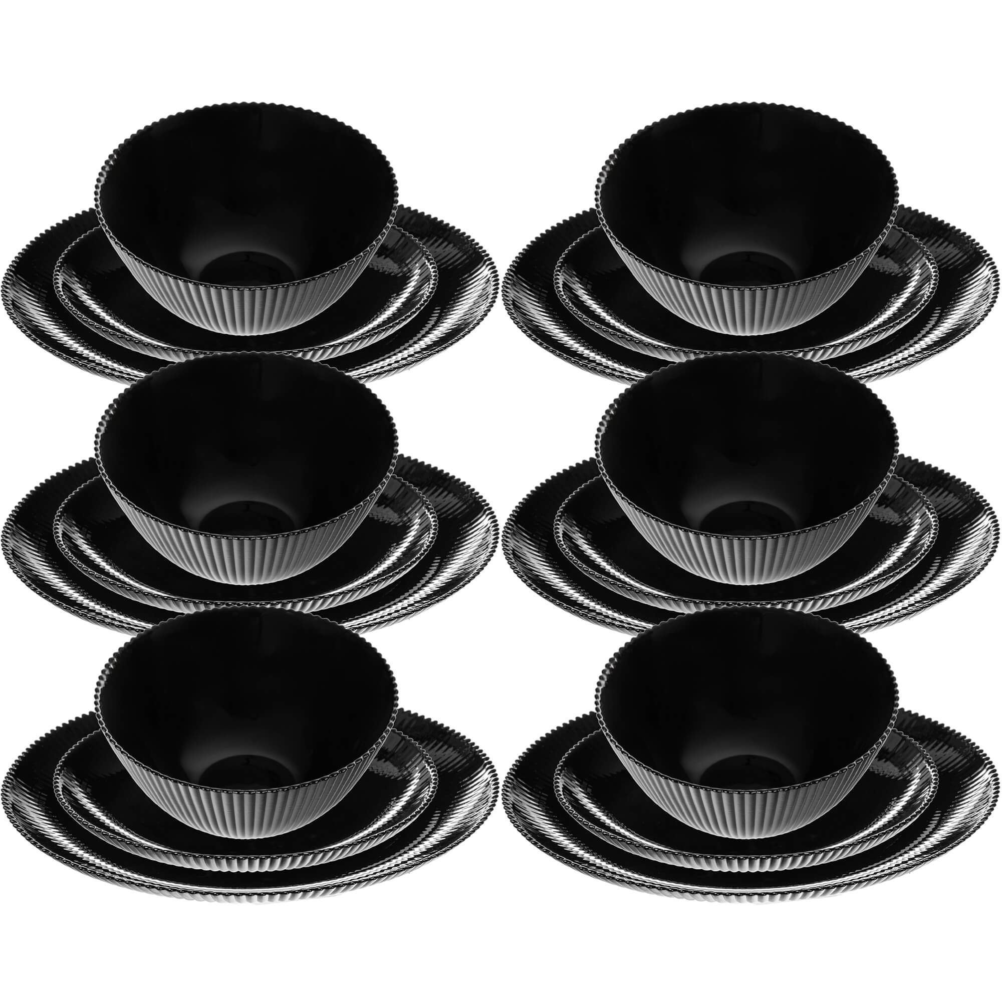 Zestaw obiadowy Regno czarny 6 kompletów