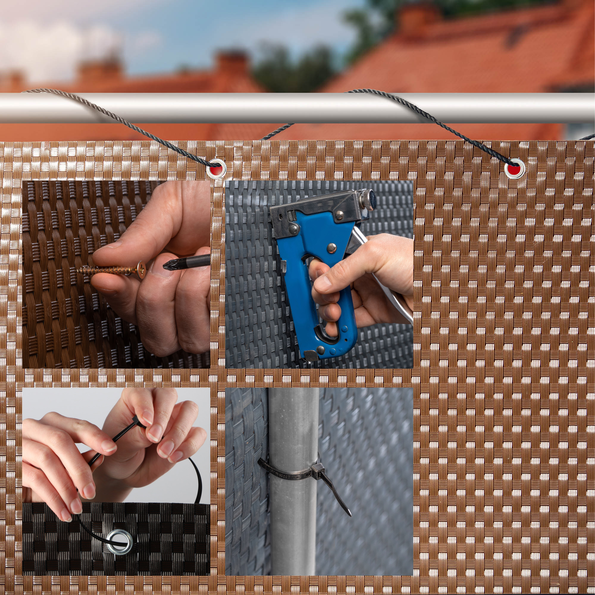 Osłona balkonowa Espa 100 x 100 cm, jasny szary