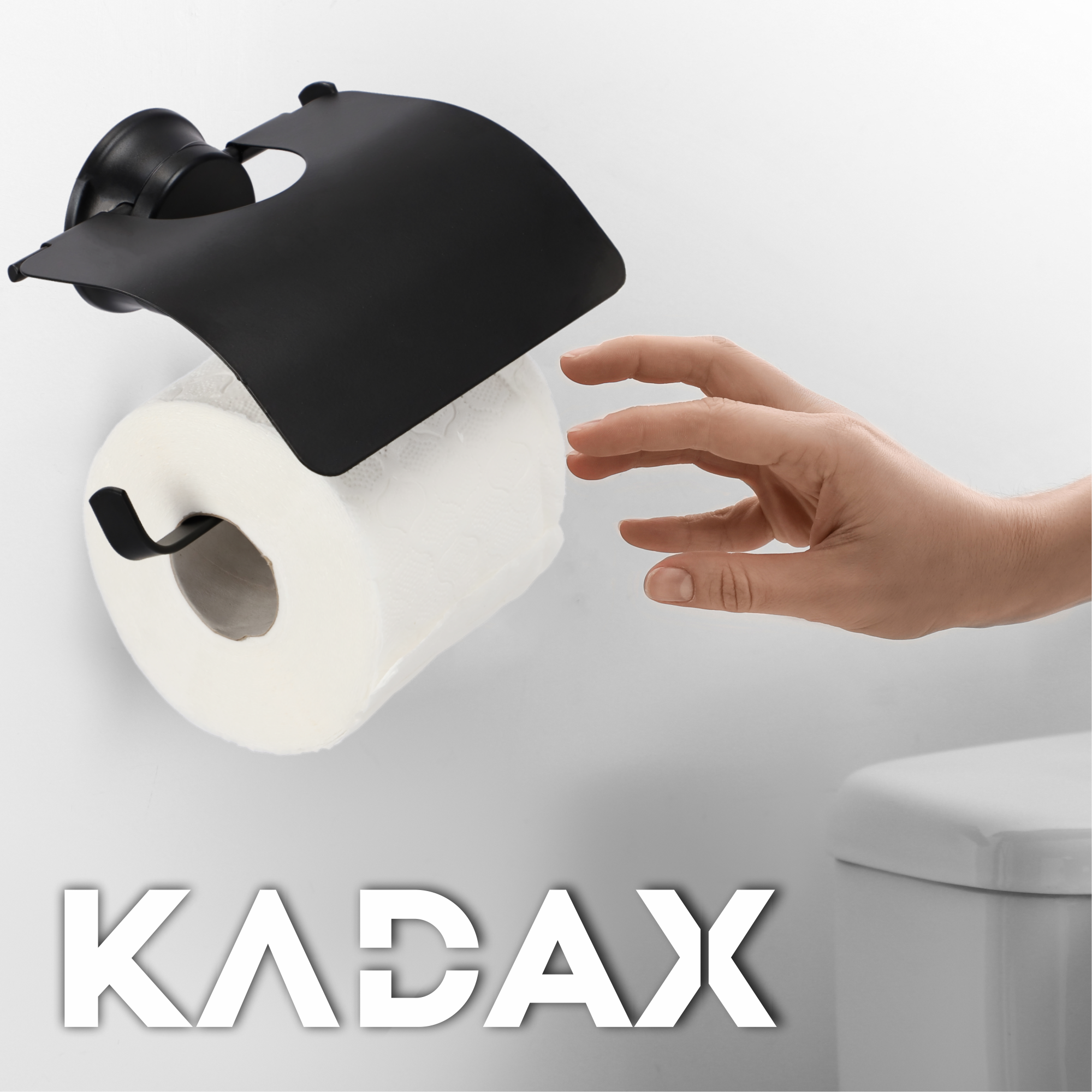 Stalowy uchwyt na papier toaletowy, czarny