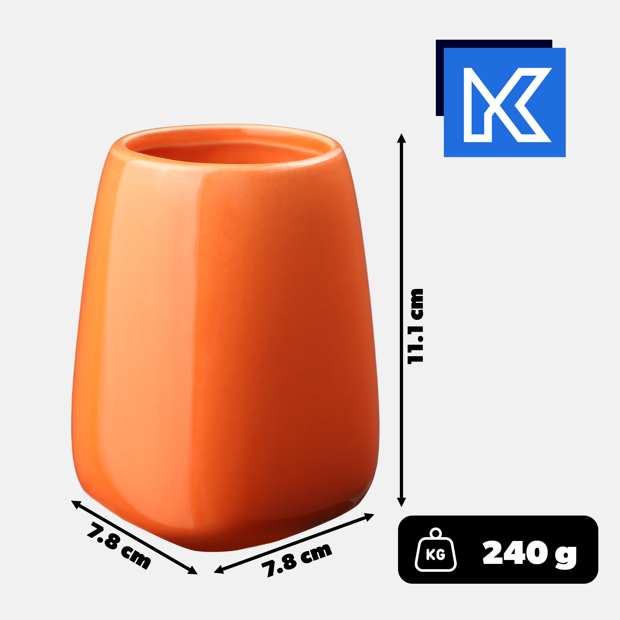 Kubek łazienkowy Ivo, pomarańczowy