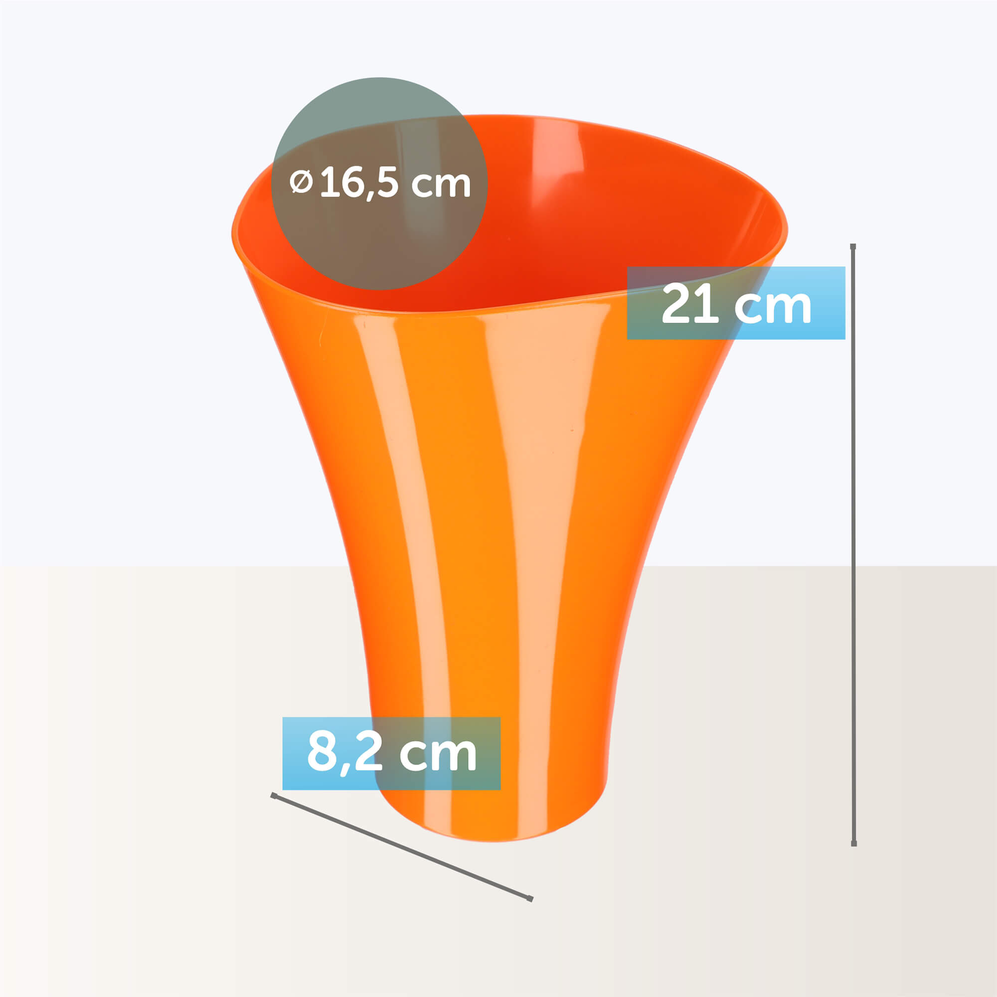 Doniczka na kwiaty Meria 17 cm, pomarańczowa