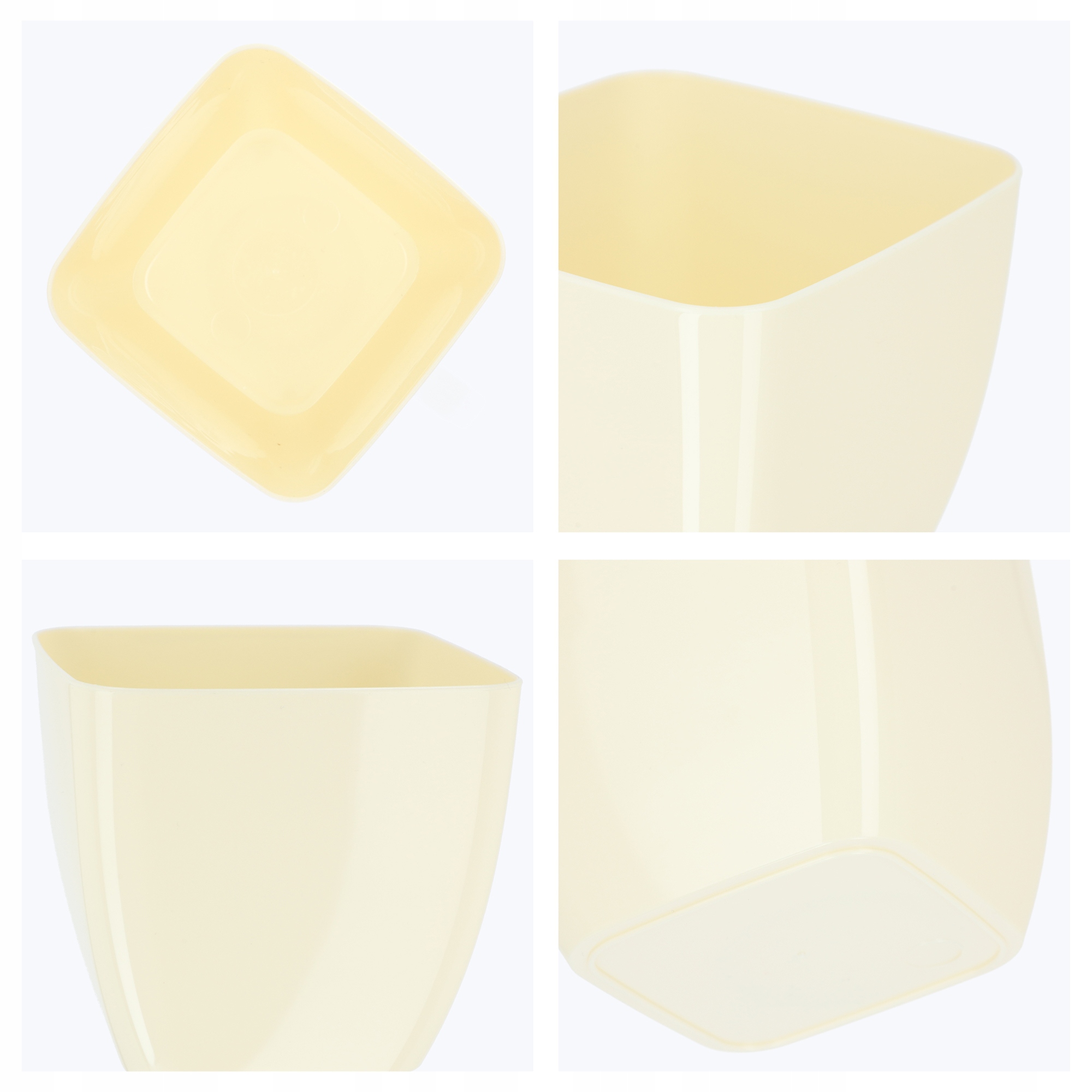 Doniczka kwadratowa Borgo 20 cm, kremowa