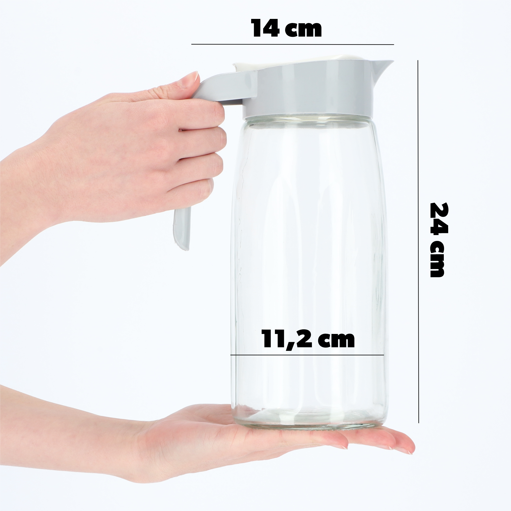 Dzbanek z pokrywką do soku i zimnych napojów 1,4L szary