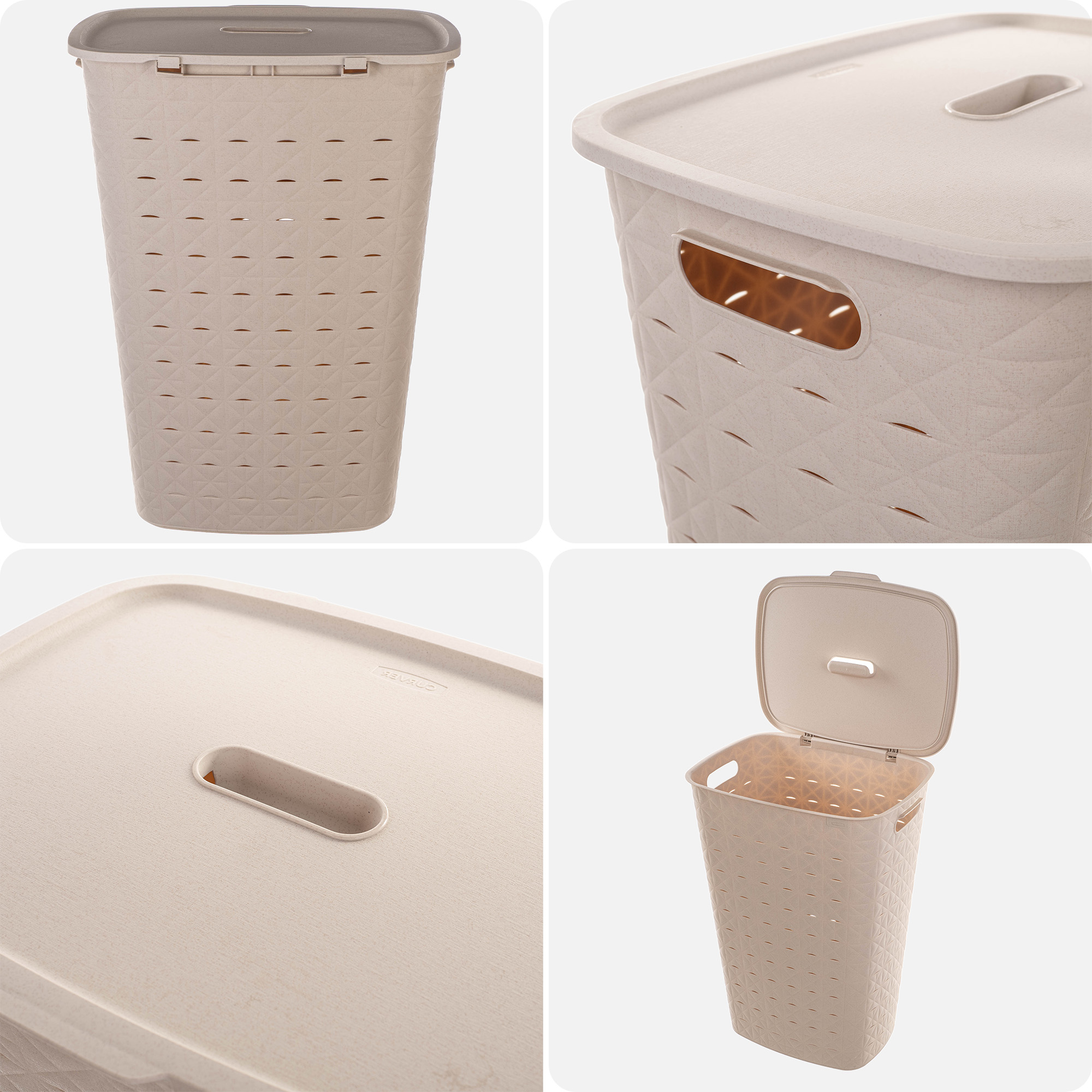 Kosz na bieliznę Curver Softex 56L kremowy