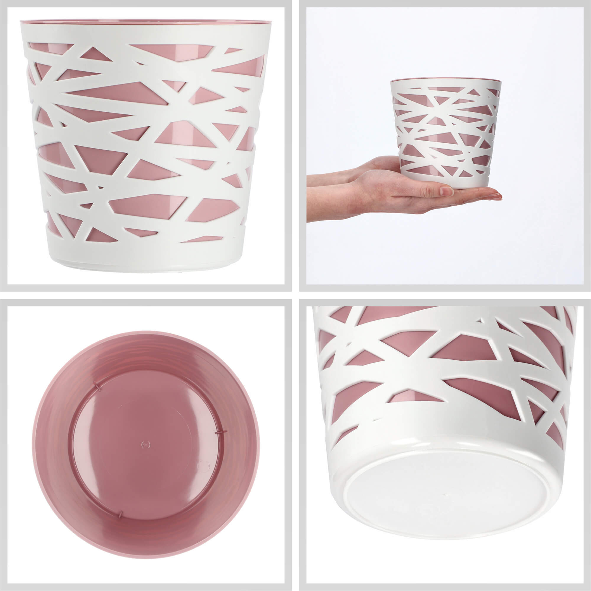 Doniczka z wkładem Rusio 13 cm, różowa