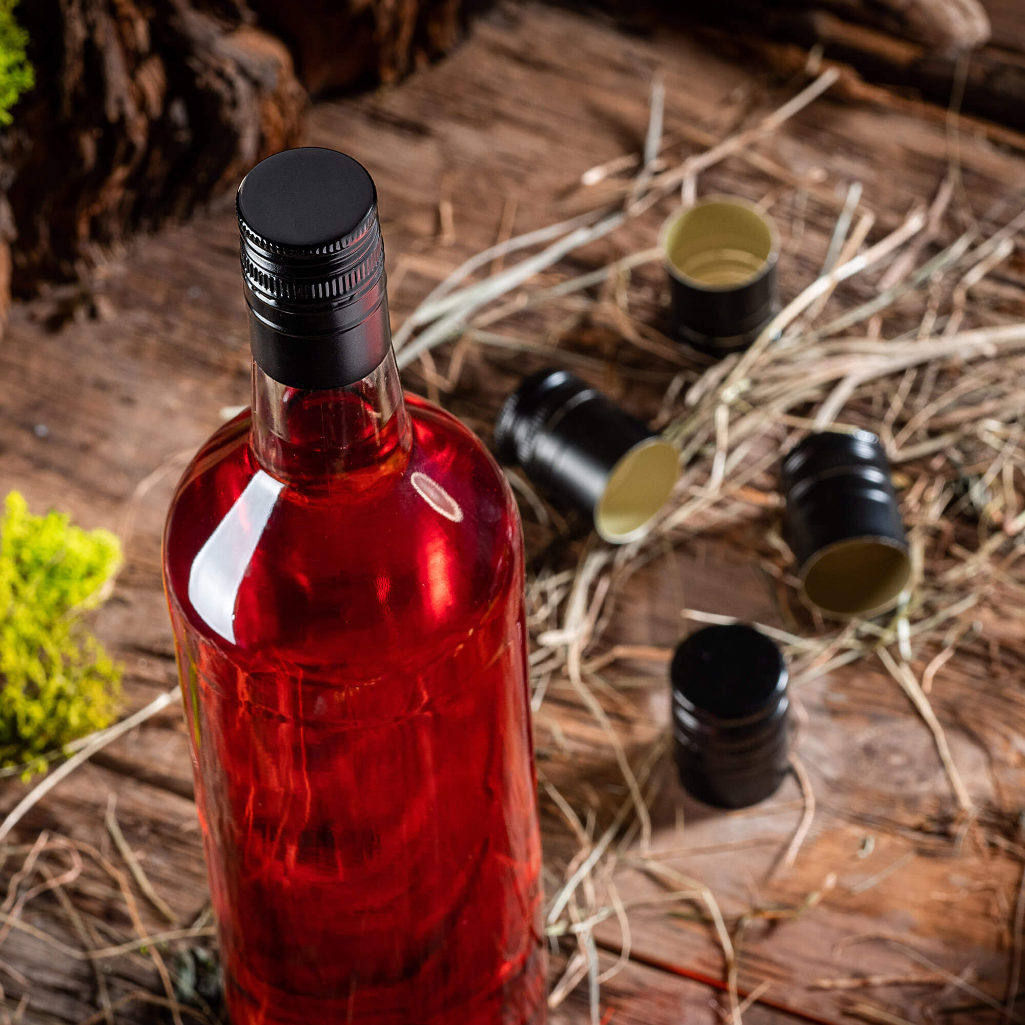 Aluminiowa zakrętka do butelek Annot fi 30mm długa czarna 100 szt.