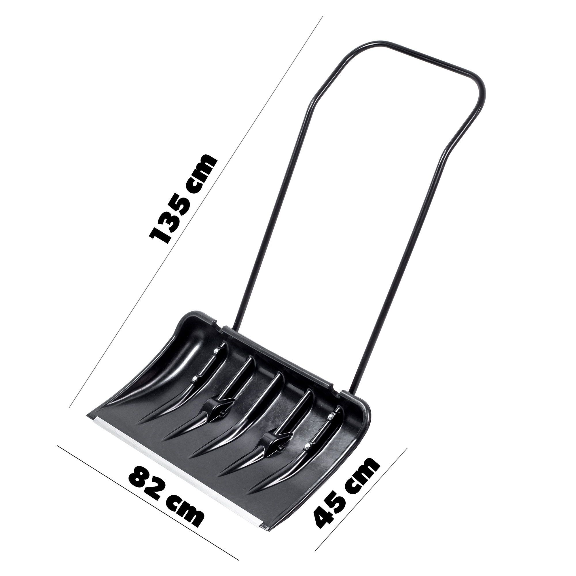 Zestaw do odśnieżania pług do śniegu czarny + łopata do śniegu