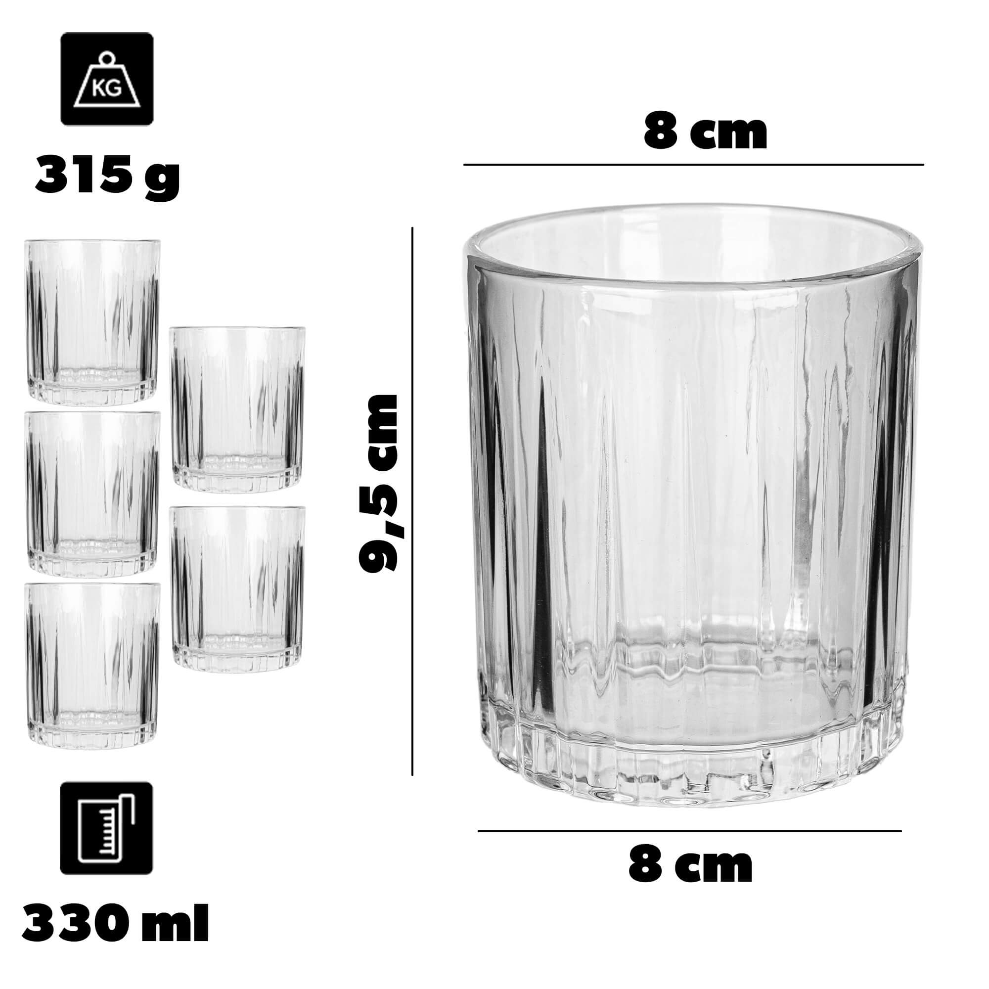 Szklanka do whisky i drinków Auverse 330ml 6 szt.