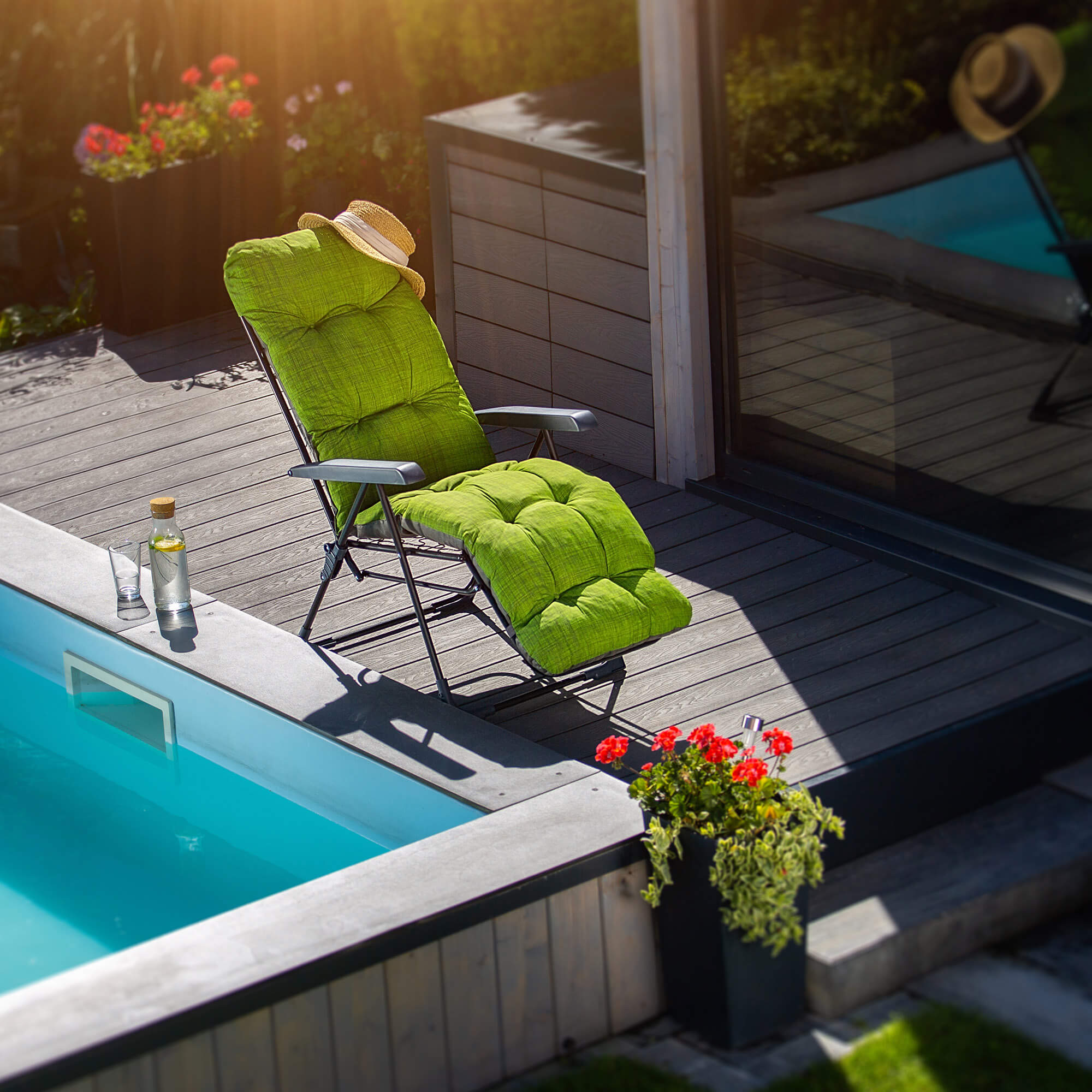 Leżak ogrodowy Soller Plus 150 x 68 cm zielony