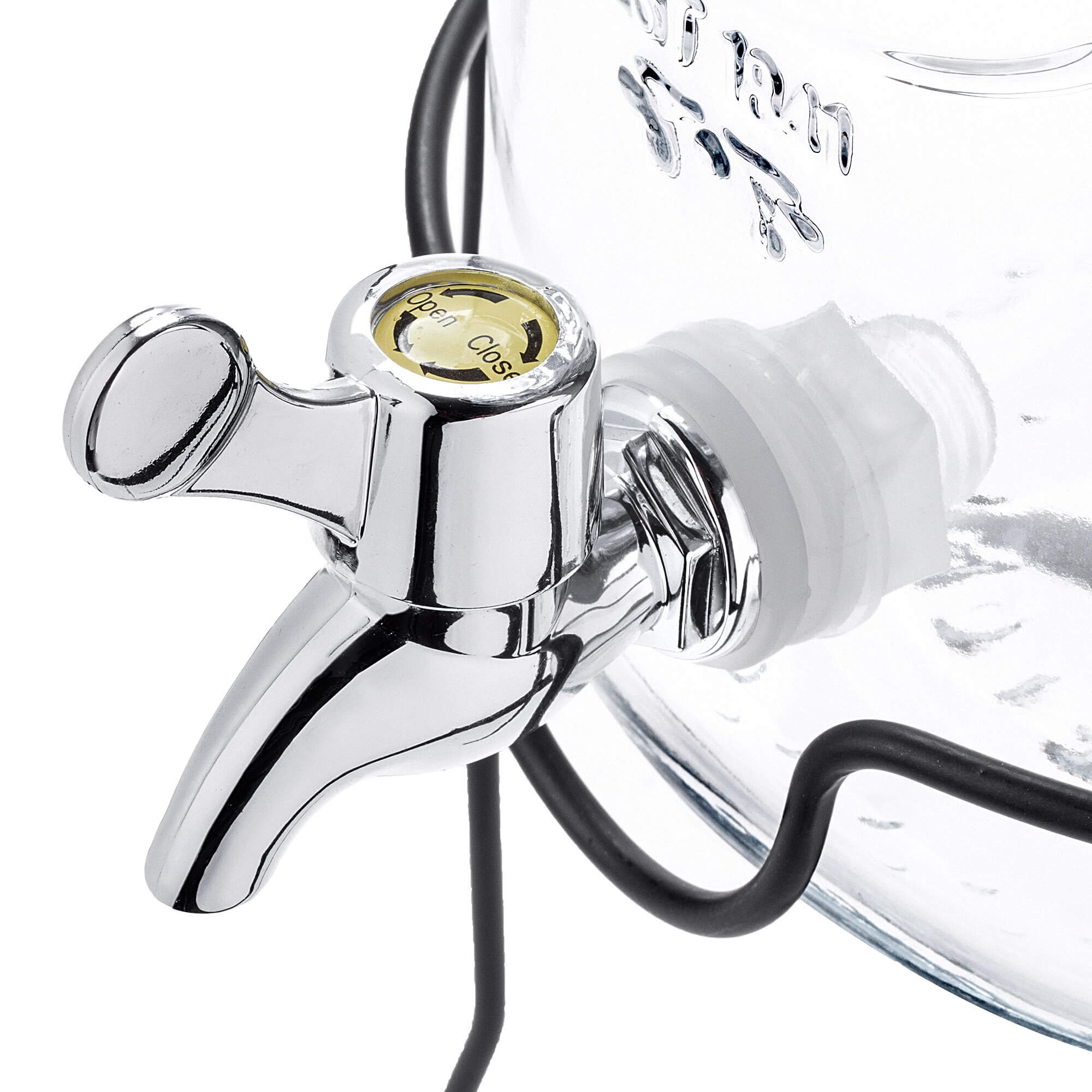 Słój z kranikiem Mesagne do zimnych napojów i lemoniady 4L z podstawką i szklaną pokrywką