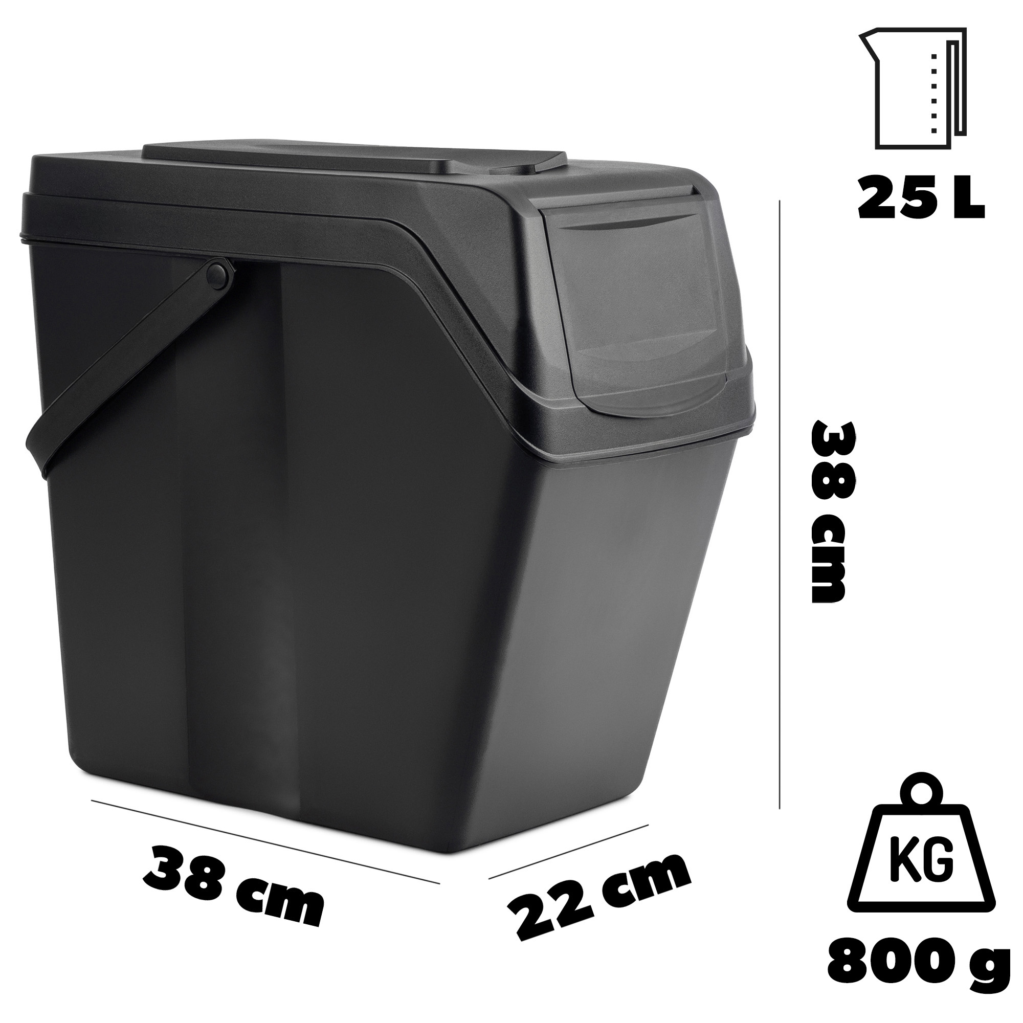 Kosze na śmieci Sornay 4x25 L czarne