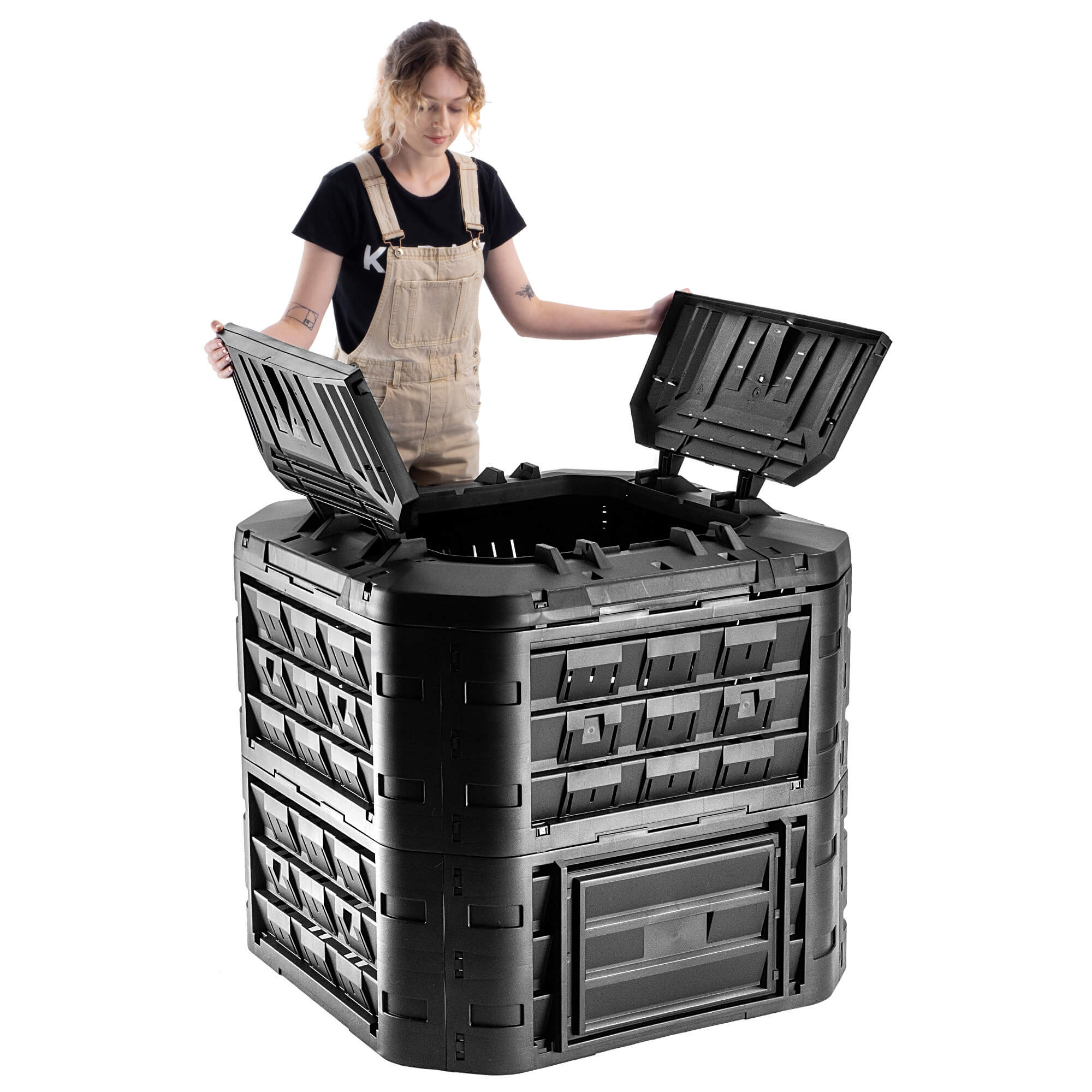 Kompostownik ogrodowy Fixem 650L czarny