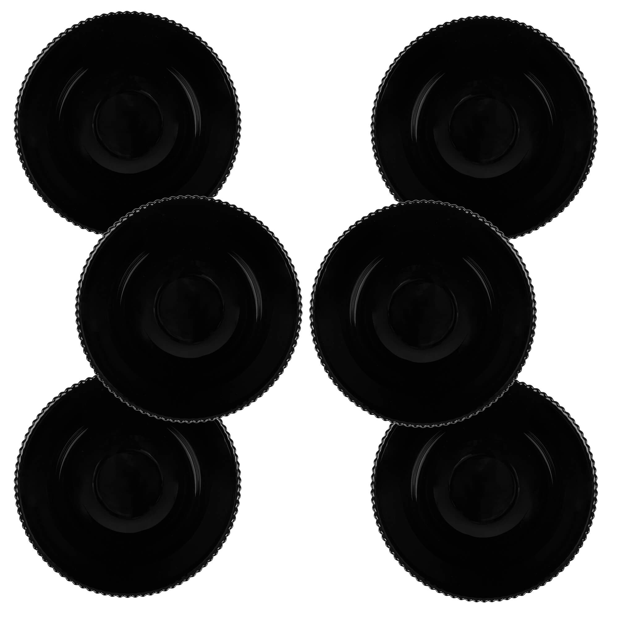 Salaterka szklana Regno 20.3 cm czarna 6 szt.