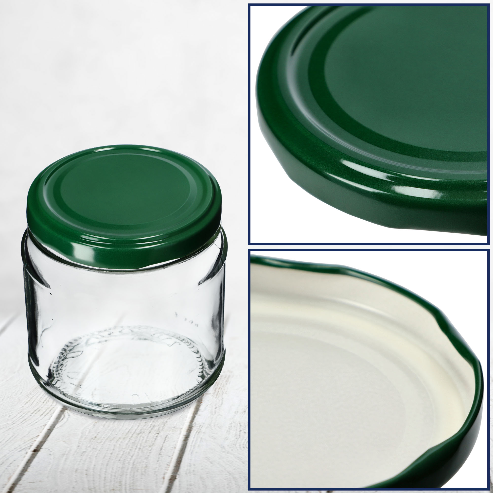 Metalowe wieczka do słoików Asen 10szt fi 63mm zielone