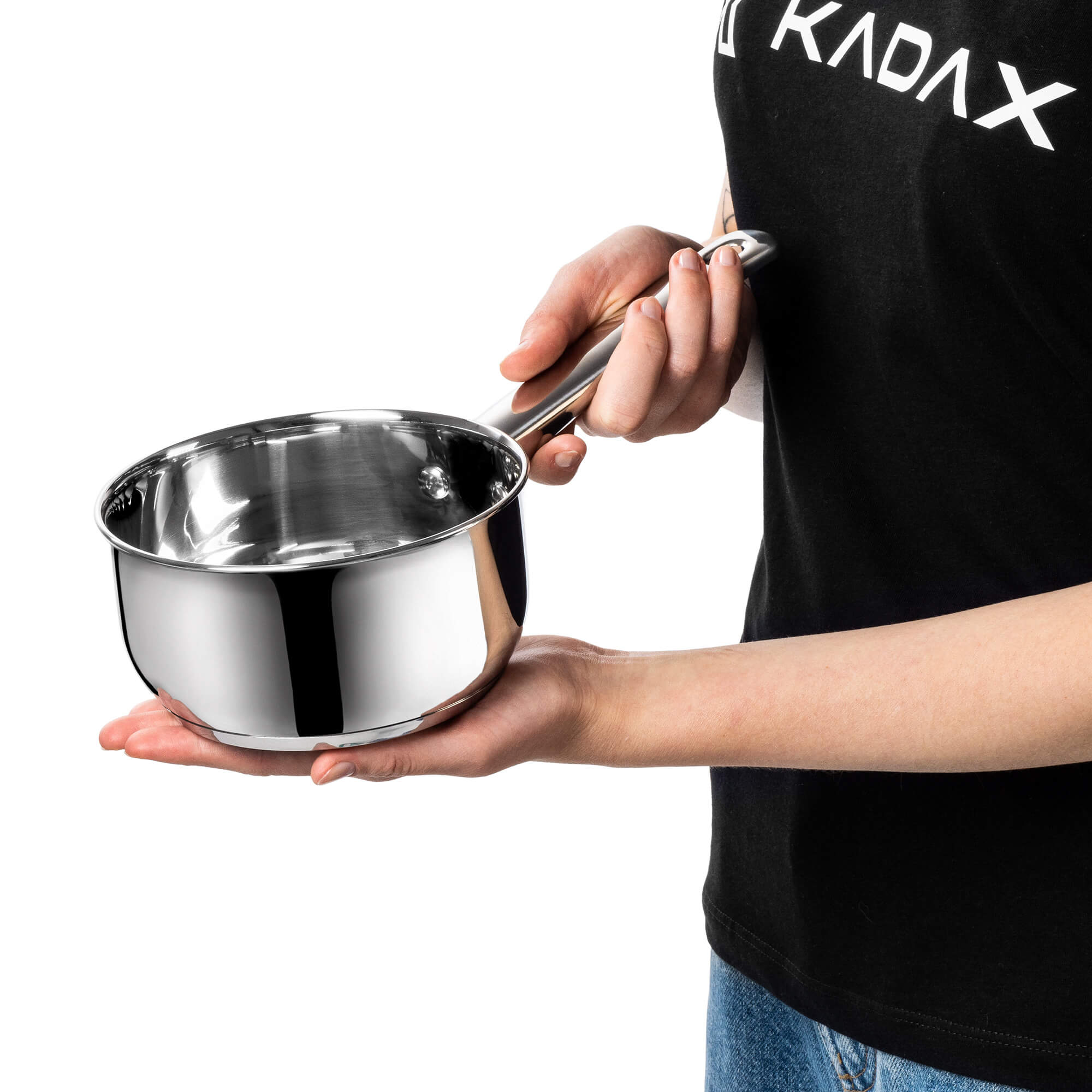 Rondelek z rączką Berme, stalowy 1L, srebrny