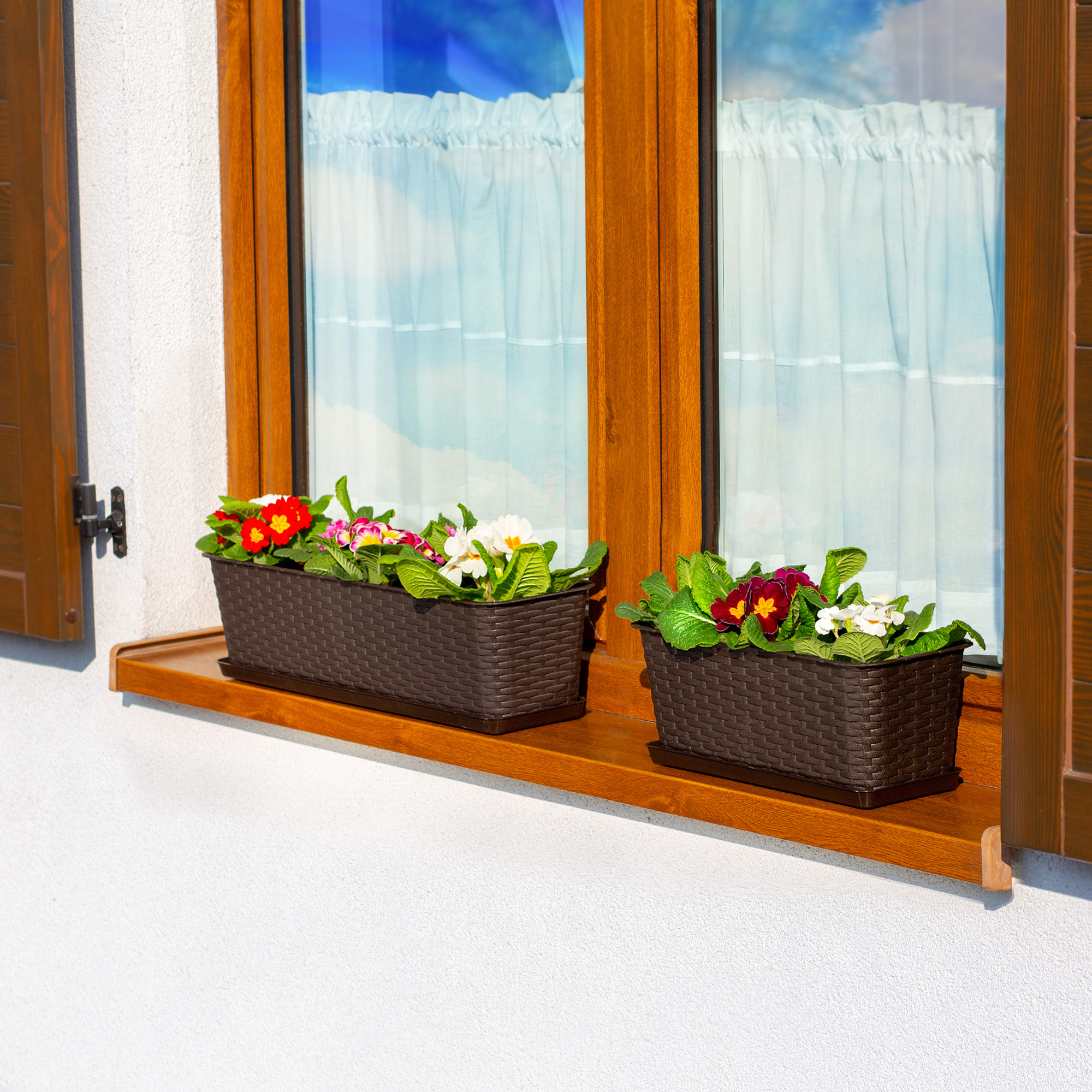 Skrzynka balkonowa z podstawką Frette 60 x 17 cm, brązowa