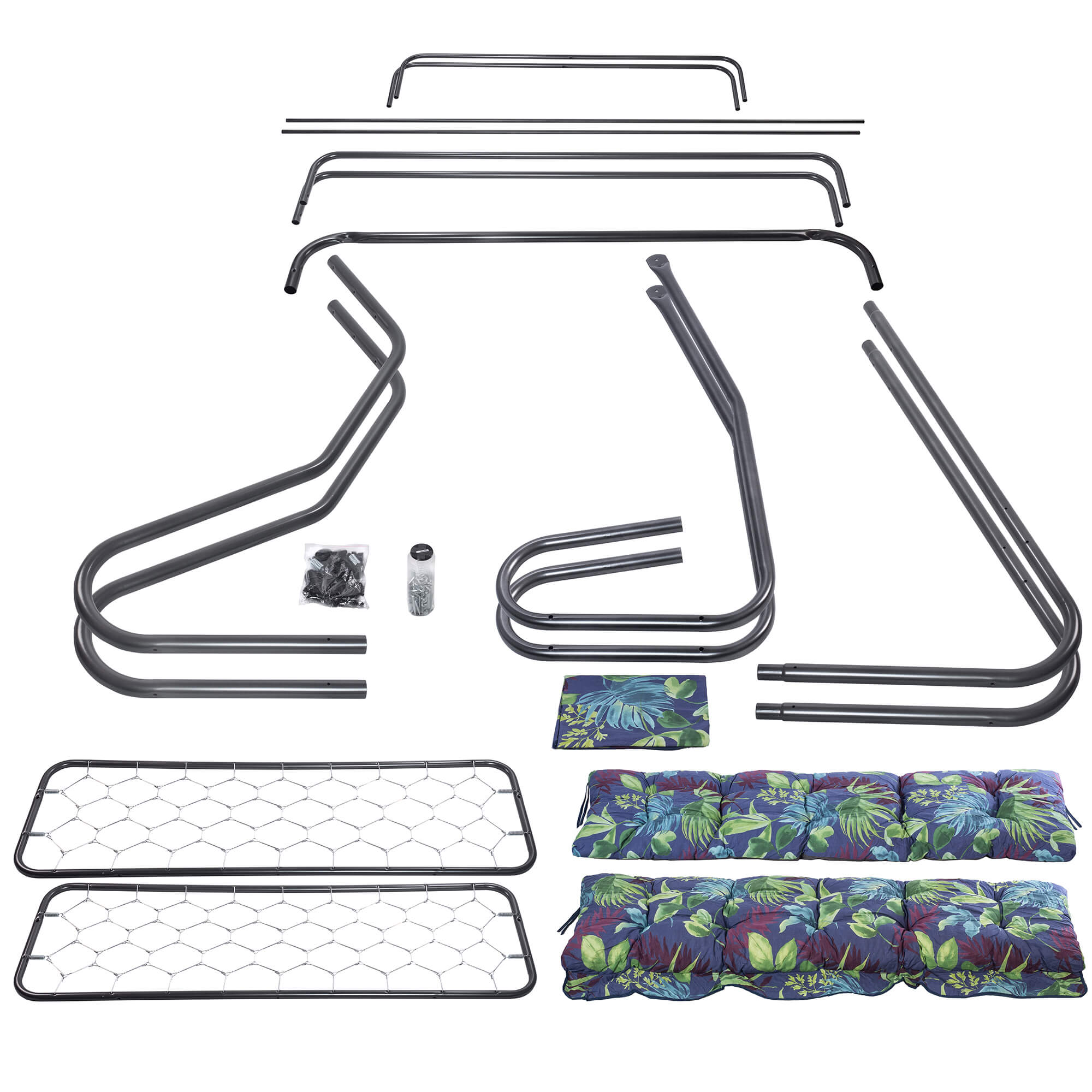 Huśtawka ogrodowa z daszkiem 208 x 159 cm, liście