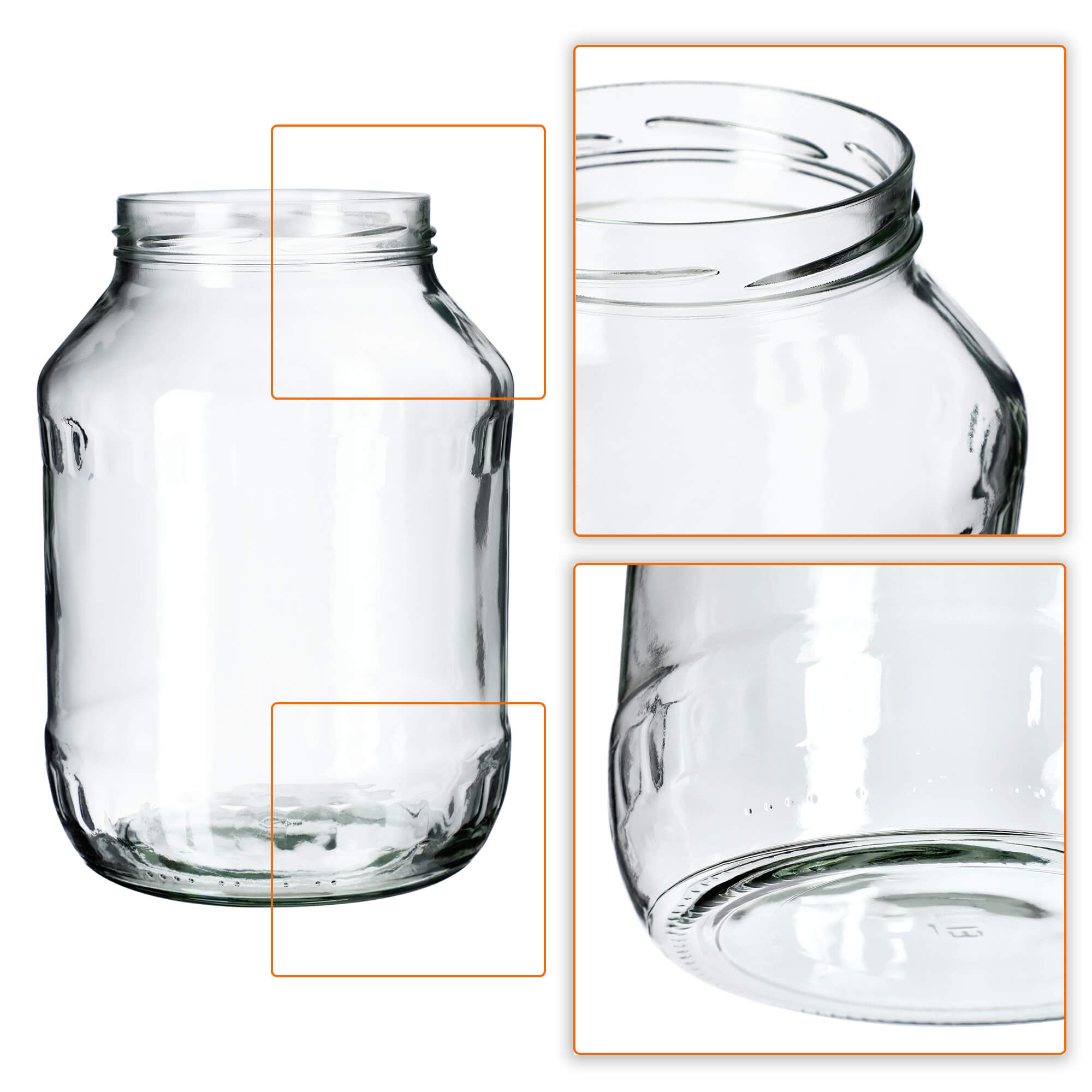 Szklany słój Boro 1,7L 89mm + wieczko "Czarna koronka" 12 szt.