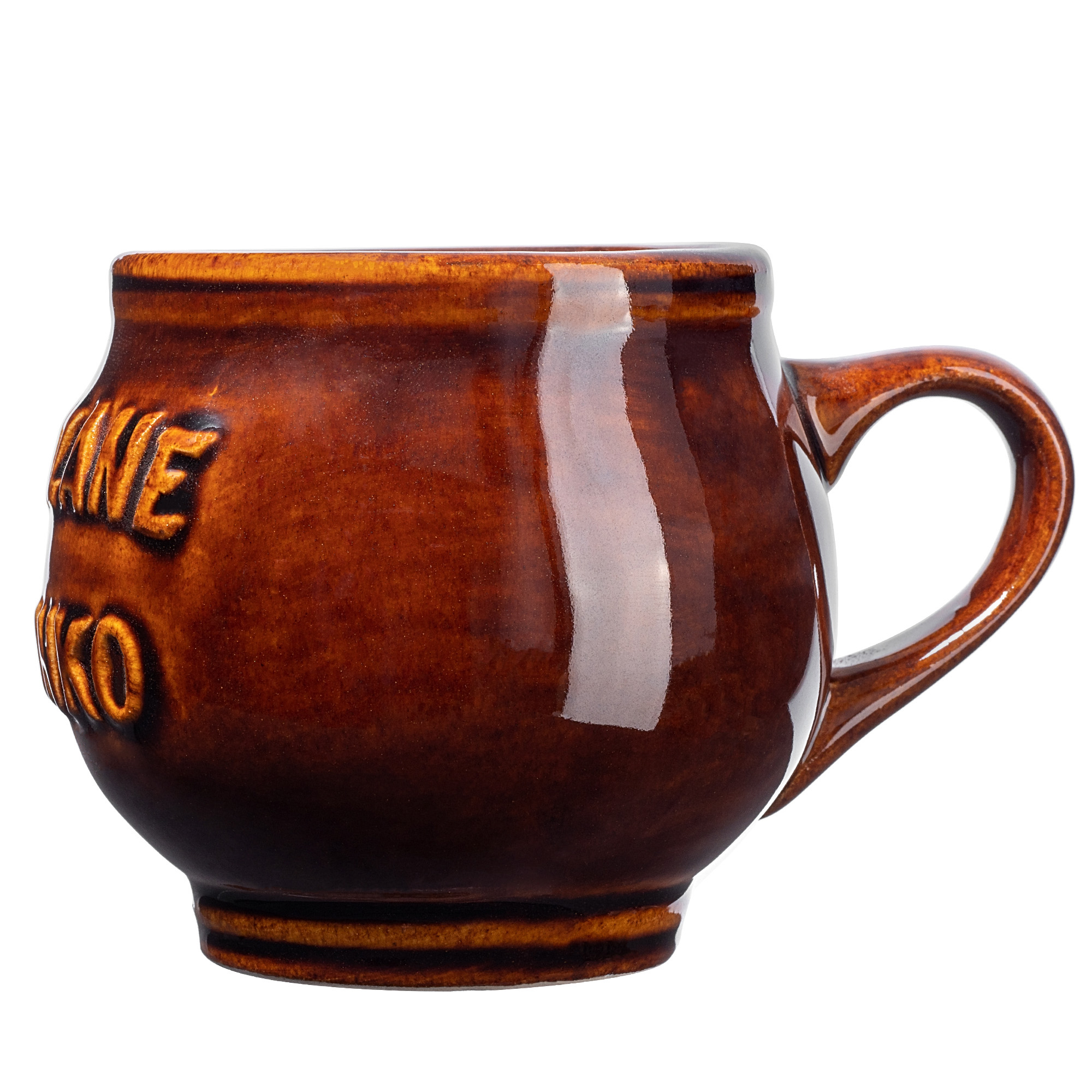 Kubek kamionkowy z napisem Olympia 0.3L z uchem