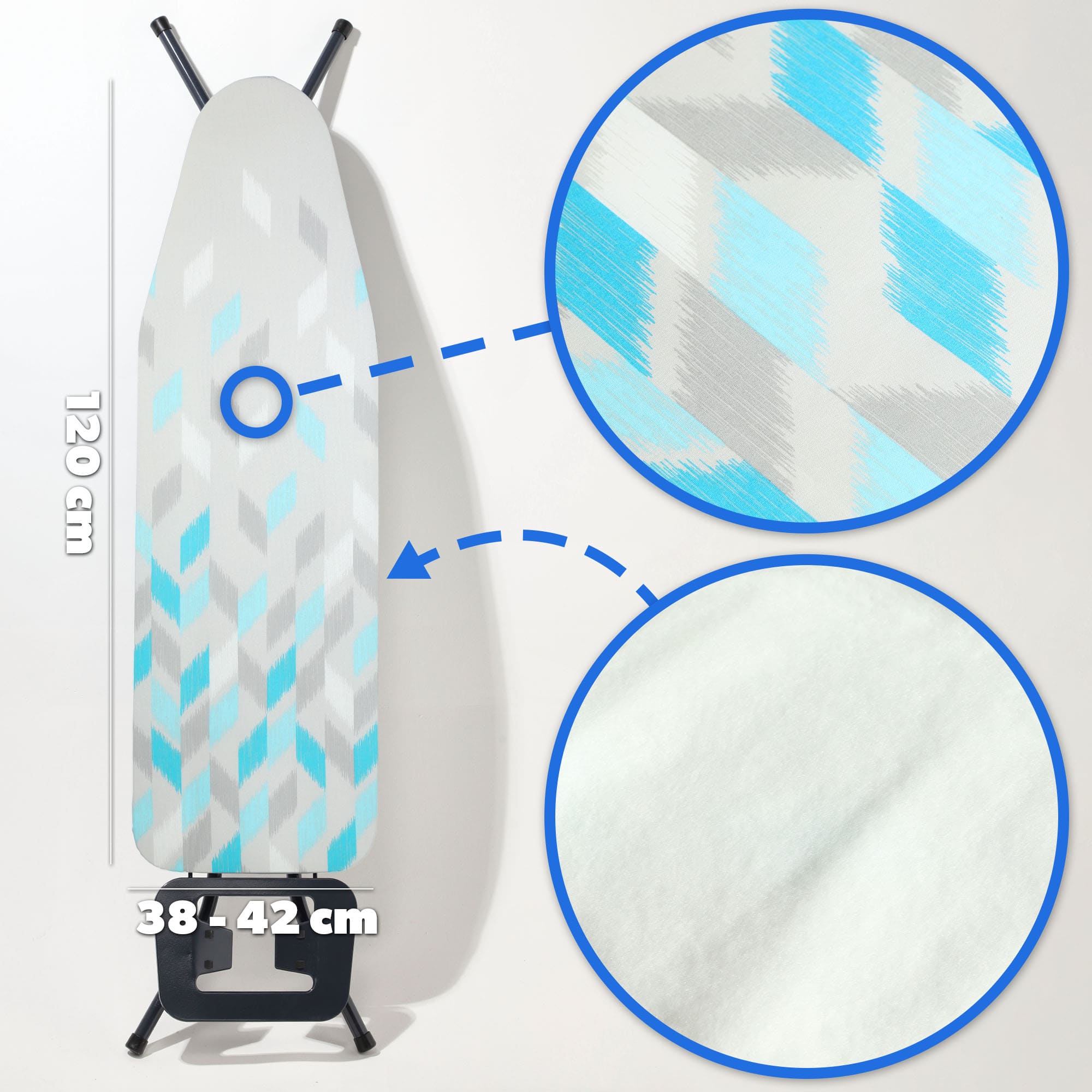 Pokrowiec na deskę do prasowania Cano 120x38cm naciągany podkład romby