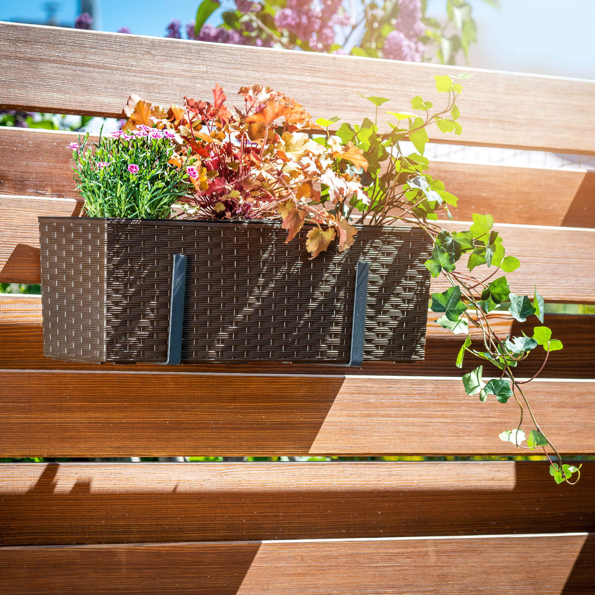 Doniczka rattanowa z wkładem Murano 56 x 19 cm + 2 uchwyty, mokka