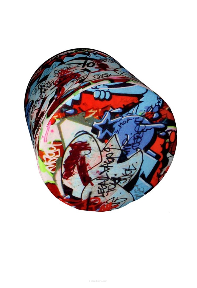 Pufa dekoracyjna Fasano 40 x 41 cm, graffiti