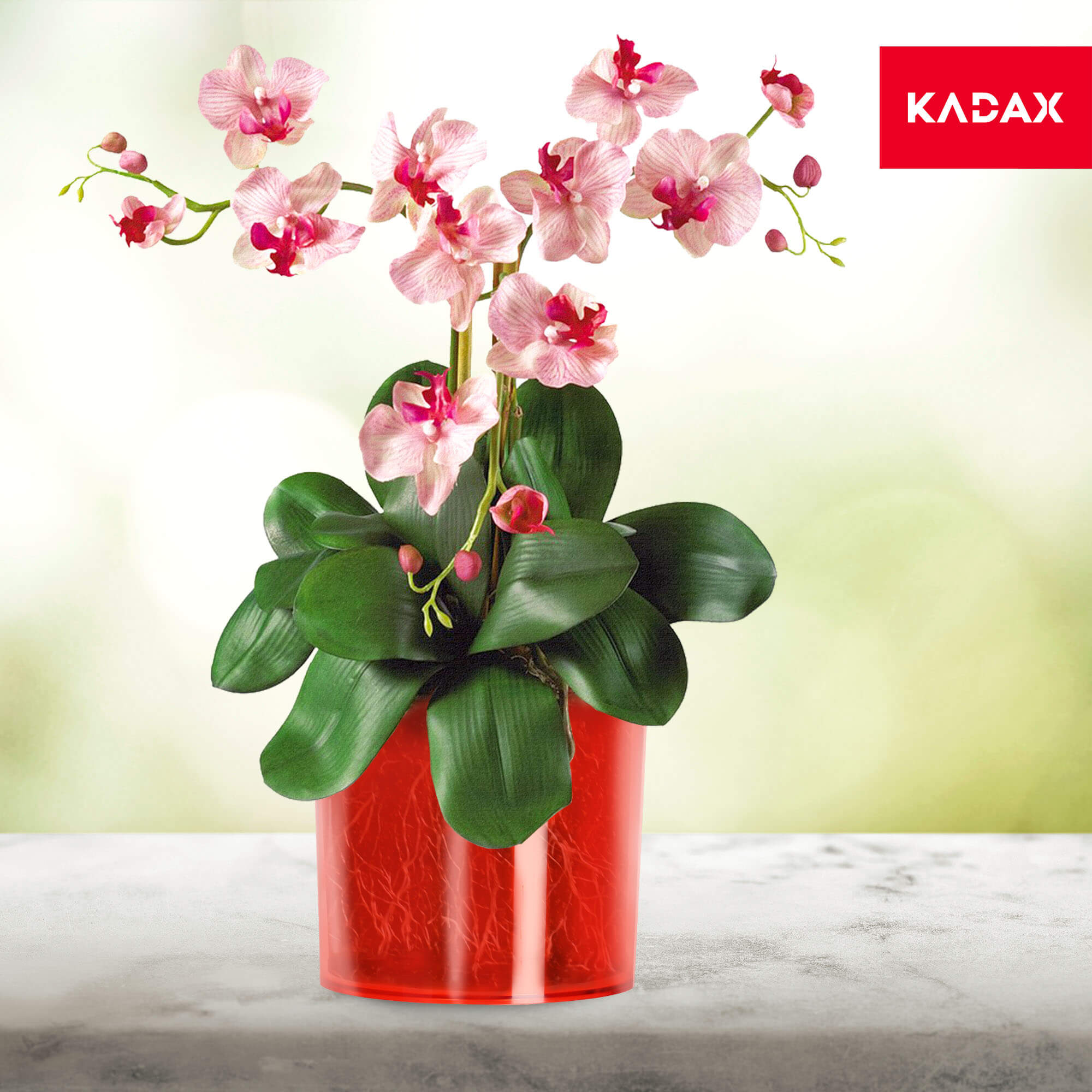 Doniczka na kwiaty okrągła Figari 14 cm, czerwona