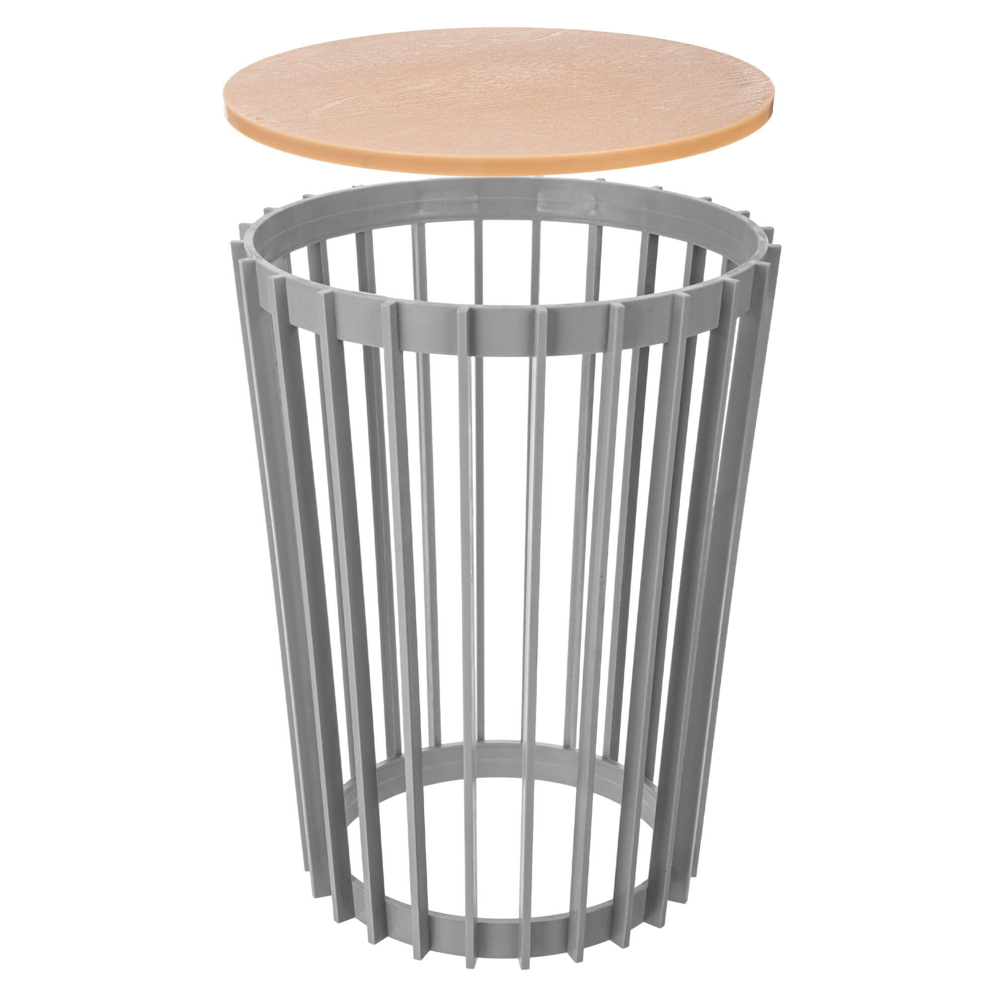 Kwietnik dwustronny Aytre 54 cm platynowy + blat naturalne drewno