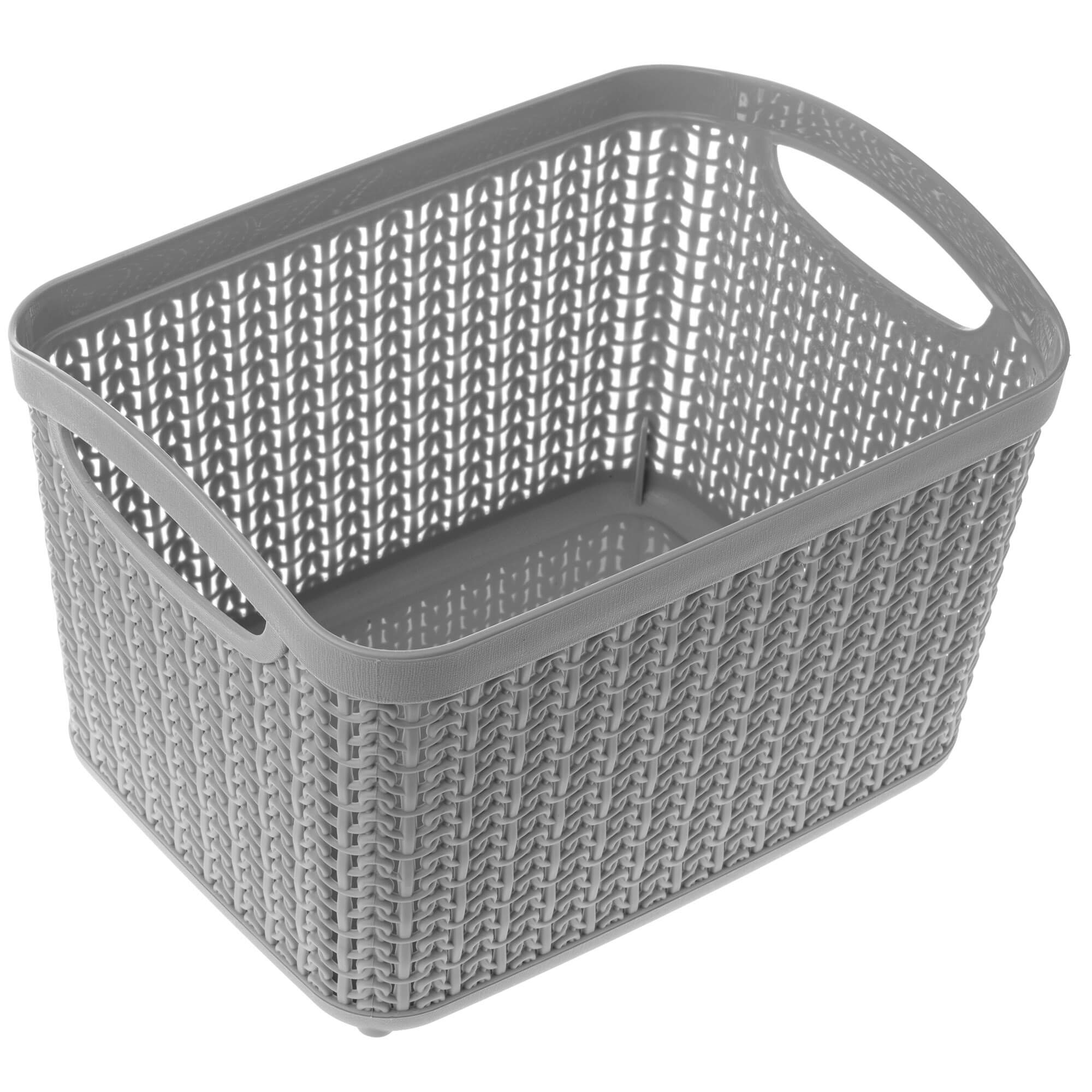 Koszyk plastikowy prostokątny Fonti 6.6L, szary, 2 szt.
