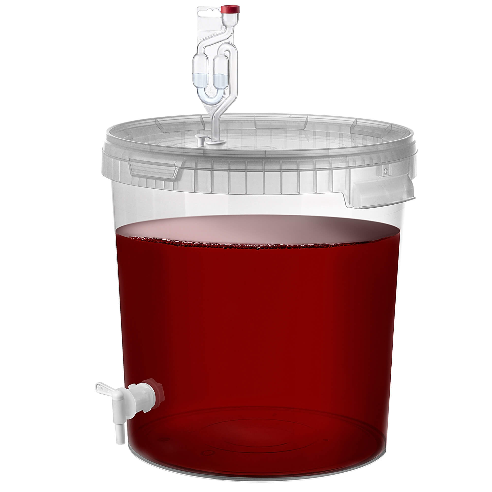 Pojemnik fermentacyjny Acerra z pokrywą 33L transparentny + kran + korek + rurka fermentacyjna