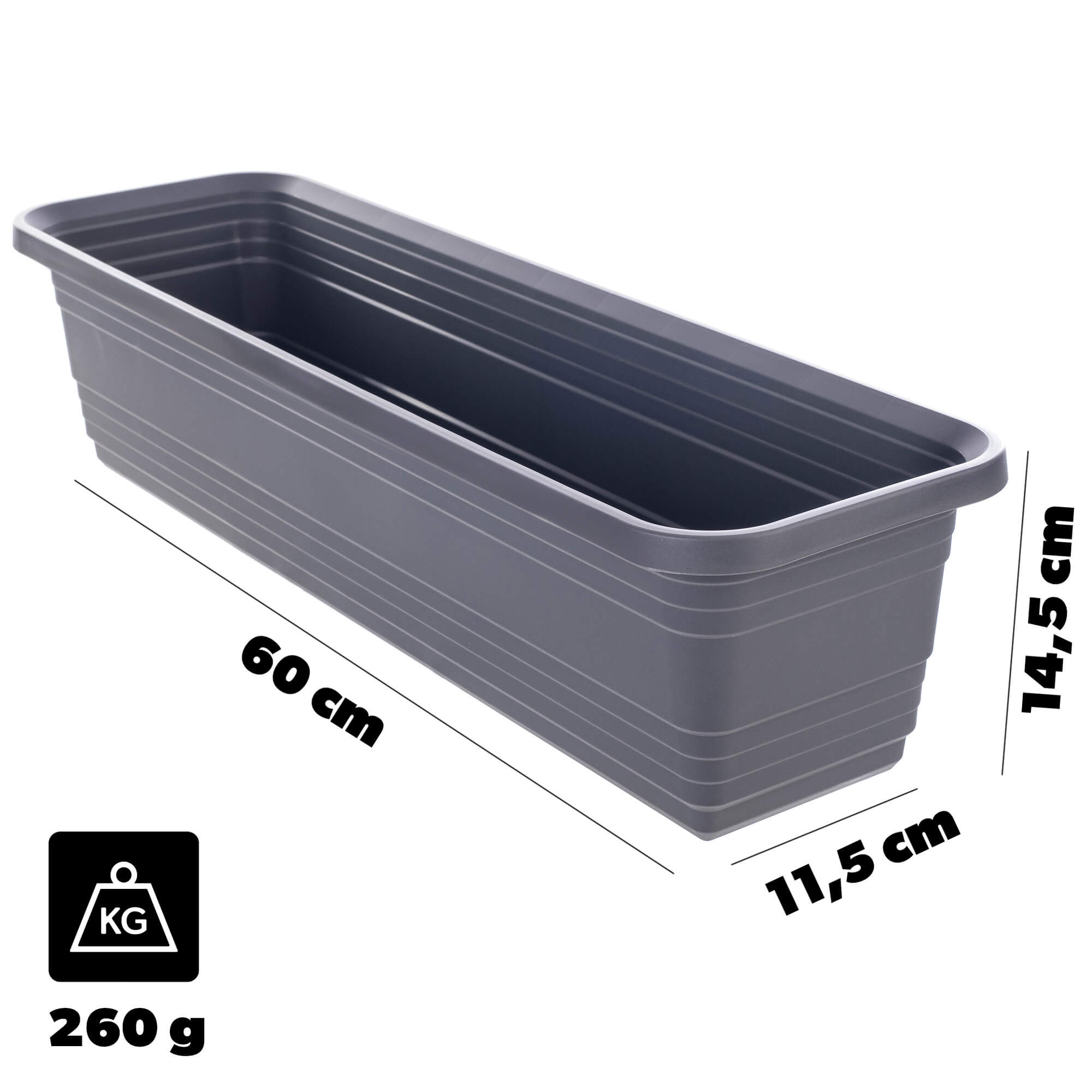 Skrzynka balkonowa Paulin 60cm antracyt