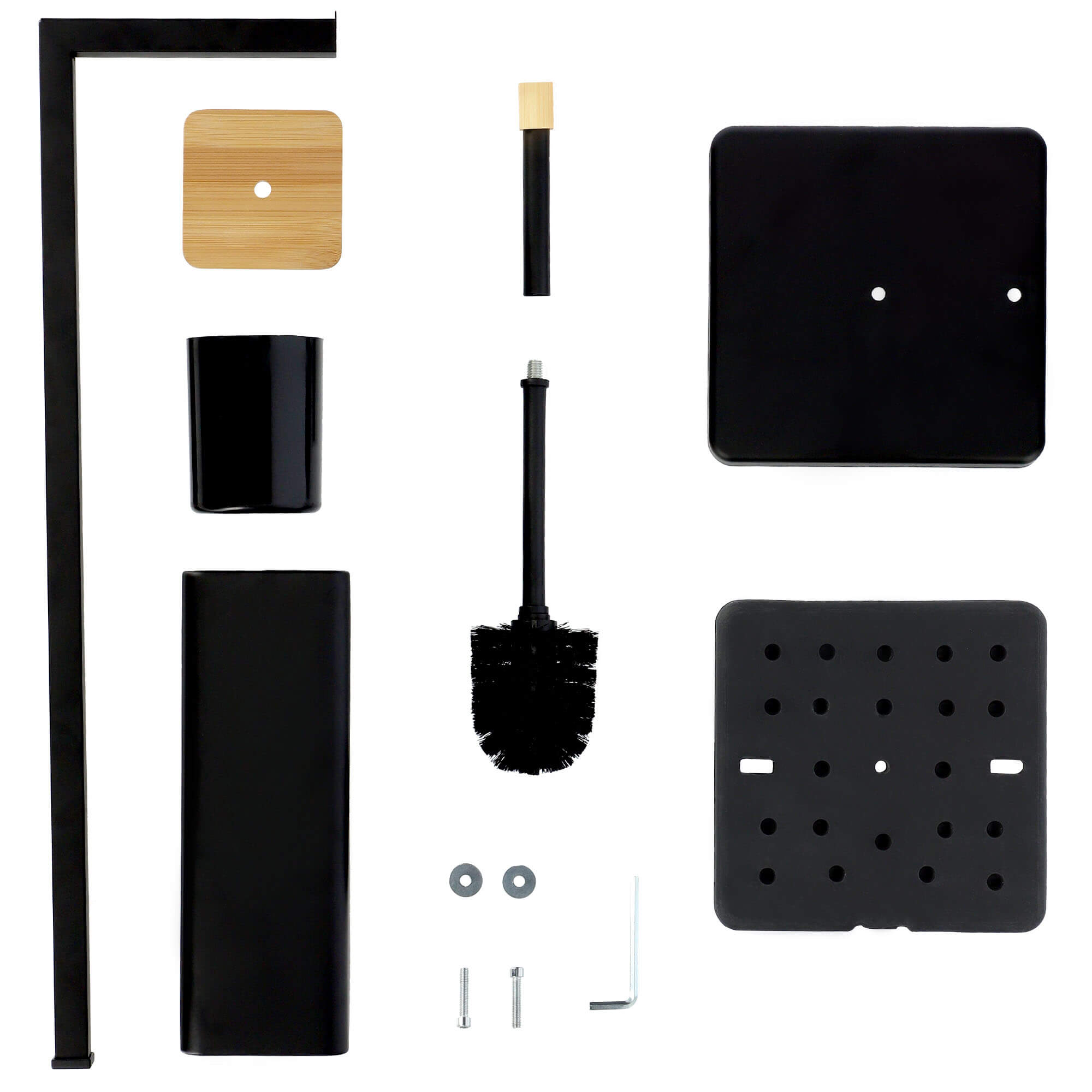 Zestaw łazienkowy Tapio stojak na papier toaletowy + szczotka do WC, czarny