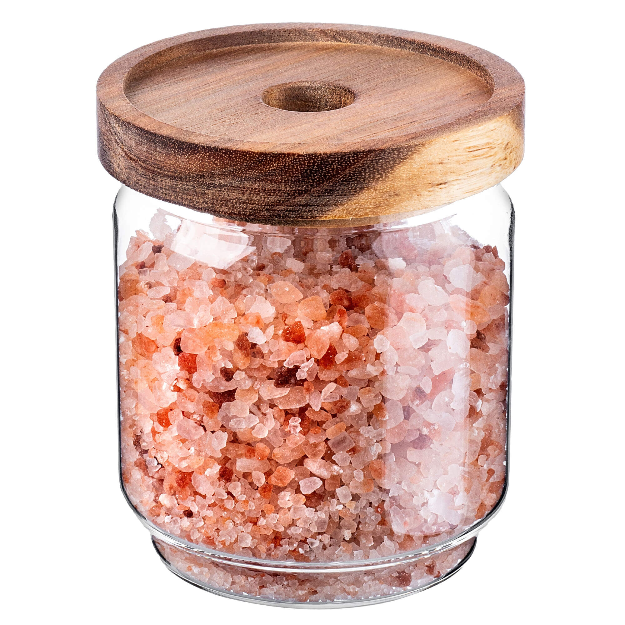 Pojemnik szklany na żywność Rucce z drewnianą pokrywką 450ml