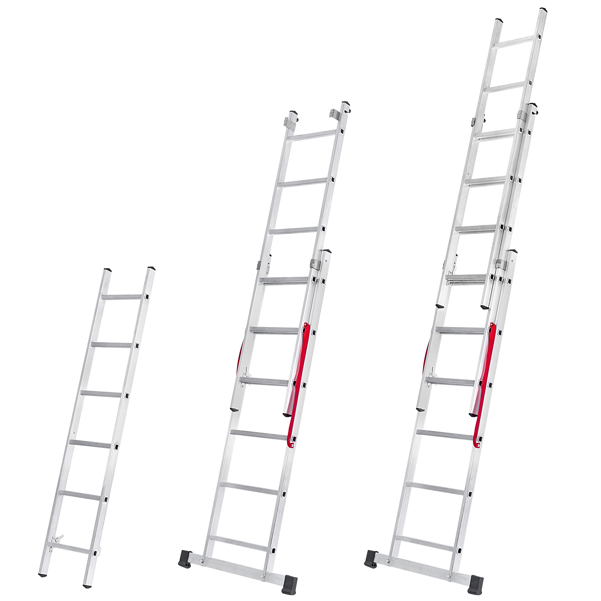 Drabina aluminiowa Snarum trzyelementowa 150 kg 6 stopniowa