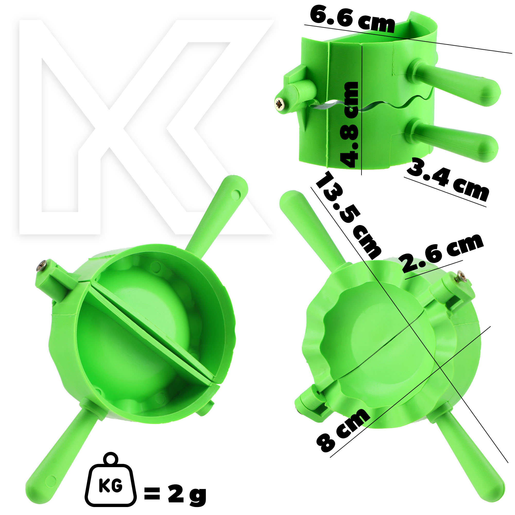 Forma do uszek i ravioli Altare 13 x 8 cm, zielona 2 szt.