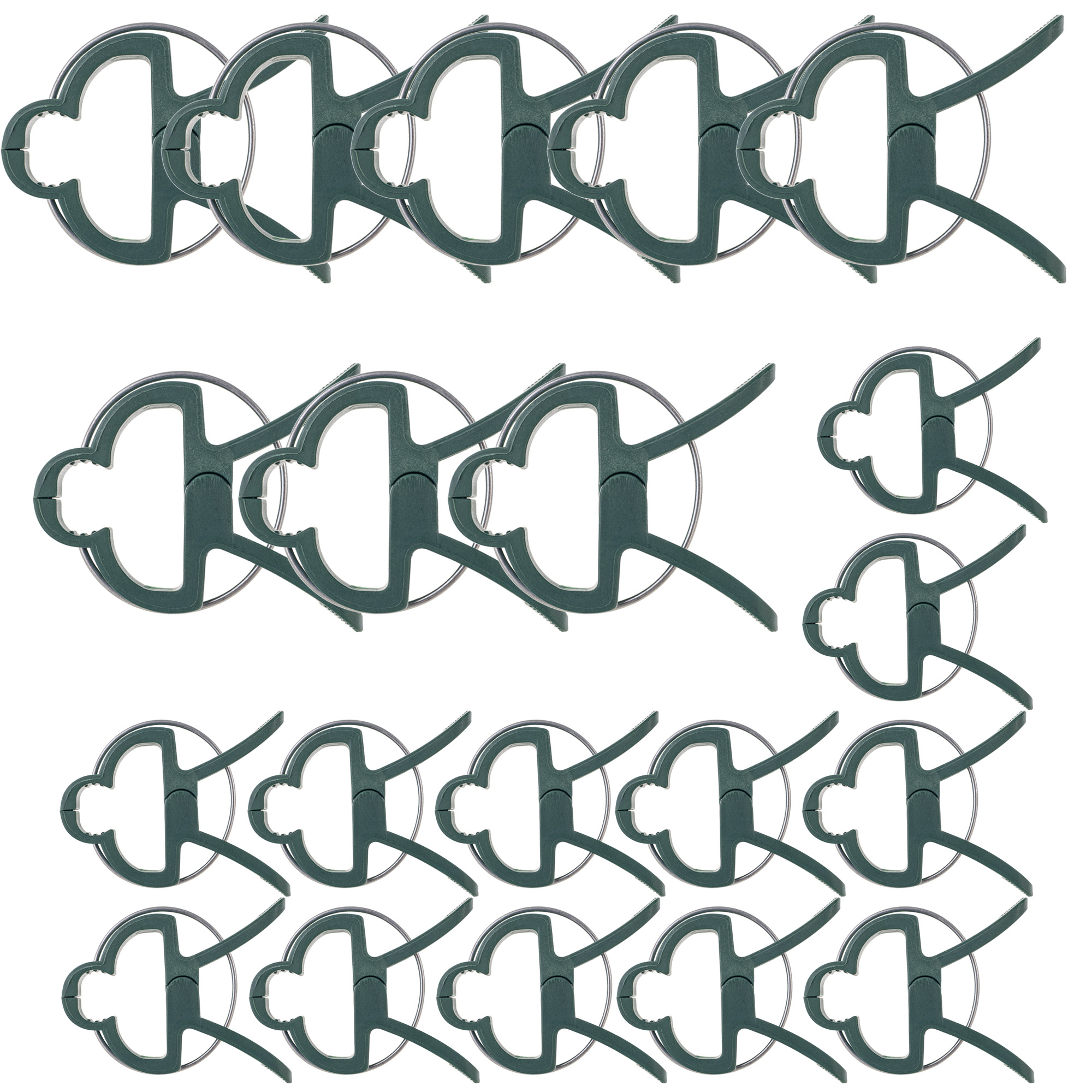 Klipsy do mocowania roślin Paldo 2 rozmiary zielone 20 szt.