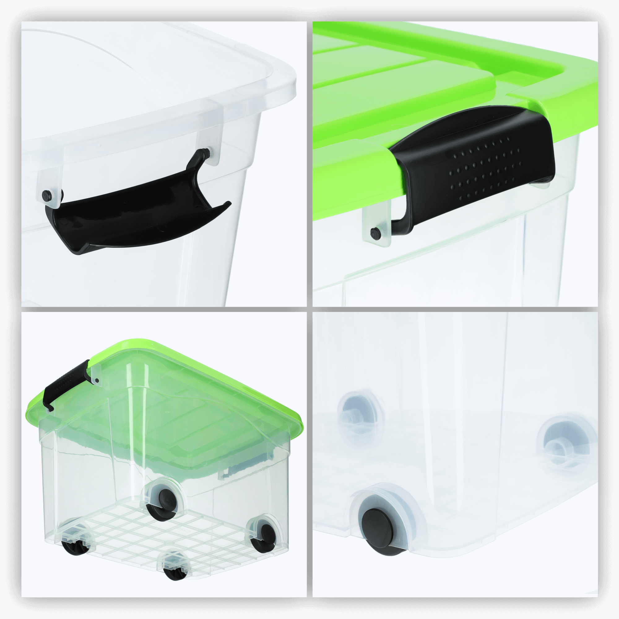 Plastikowy pojemnik na kółkach Vado 20L, zielony