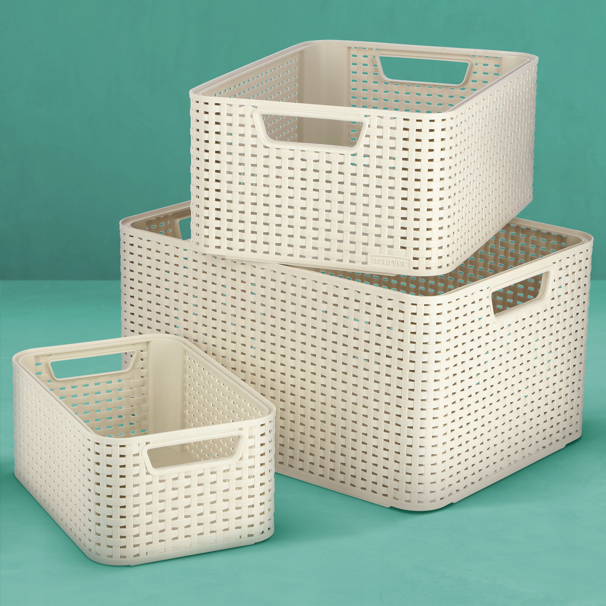 Pojemnik do przechowywania 30L Curver Style, kremowy