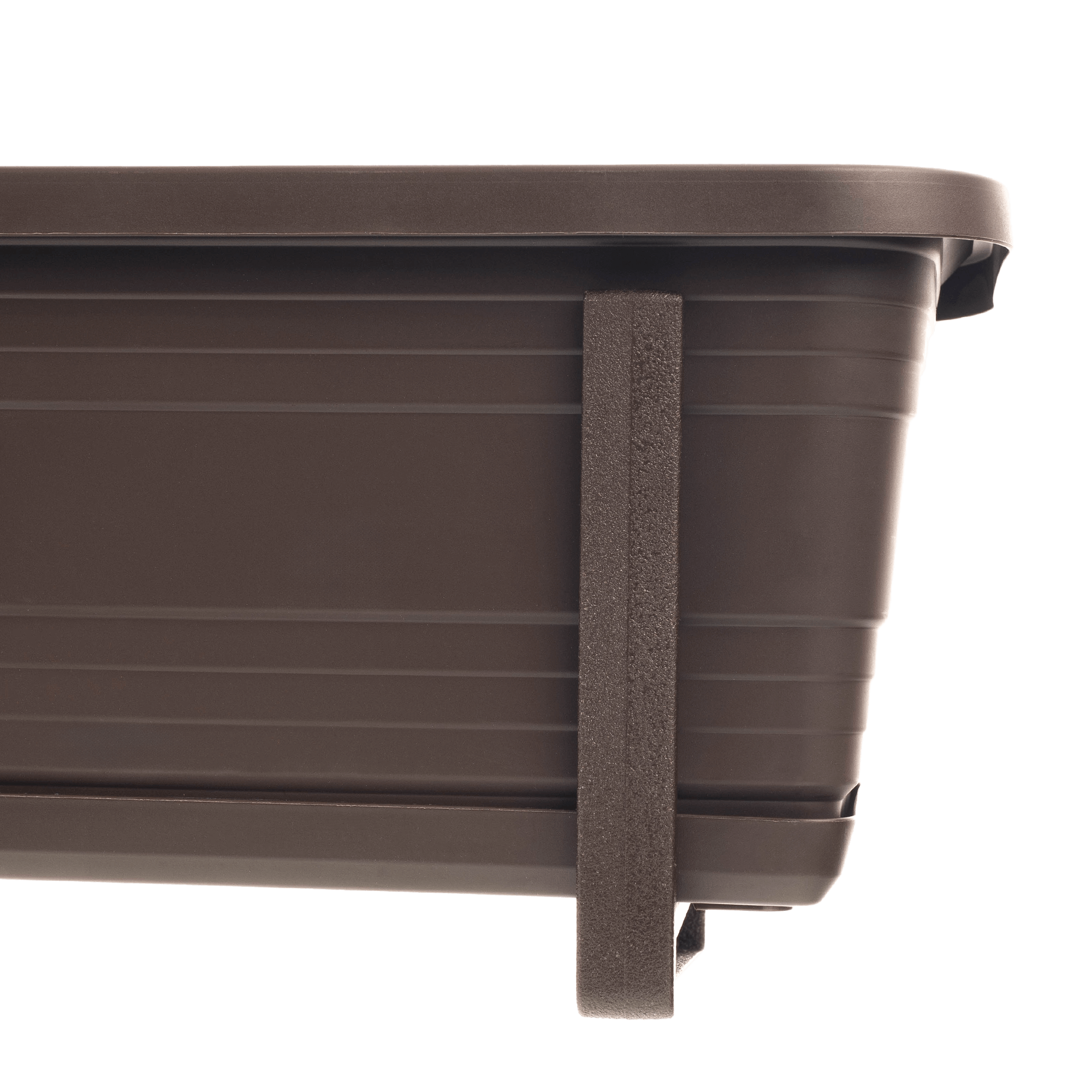 Skrzynka balkonowa z podstawką i uchwytami Paulin 40cm mokka