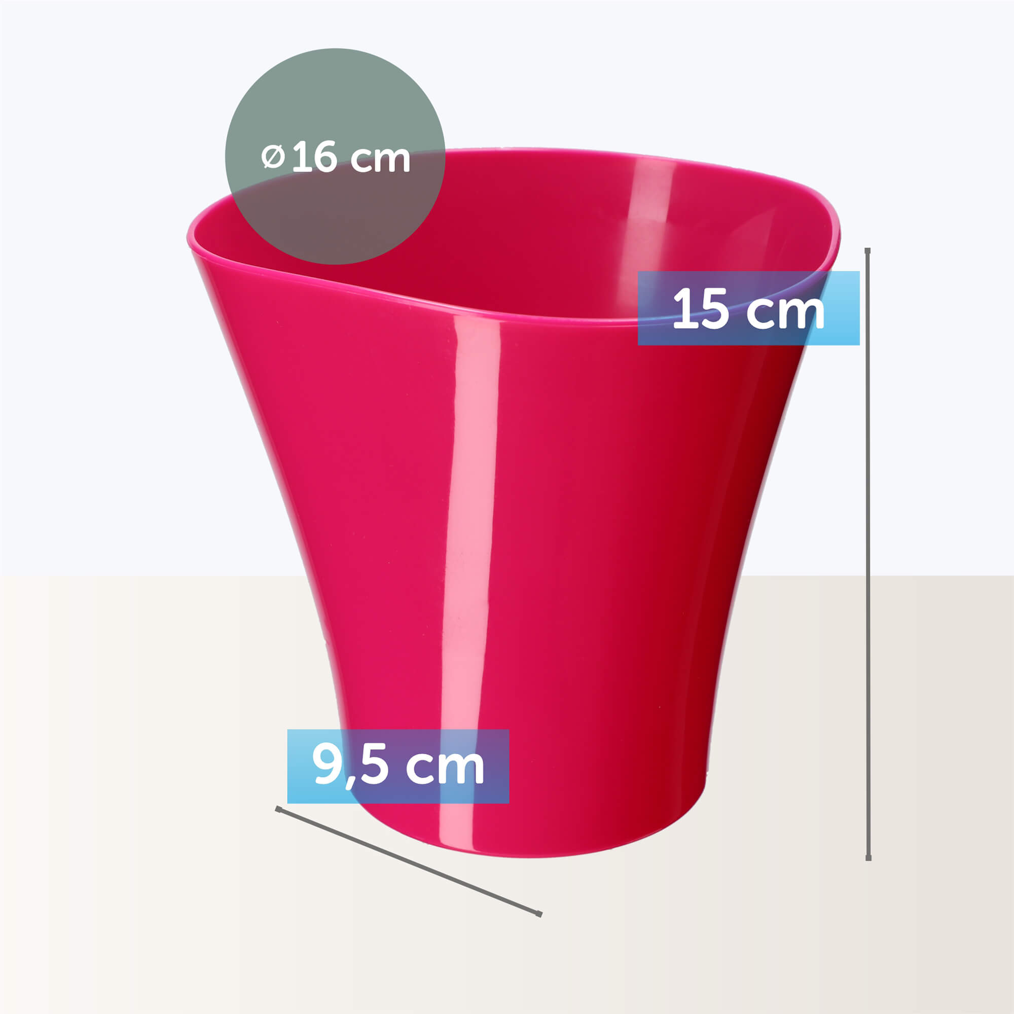 Doniczka na kwiaty Meria 16 cm, fuksja